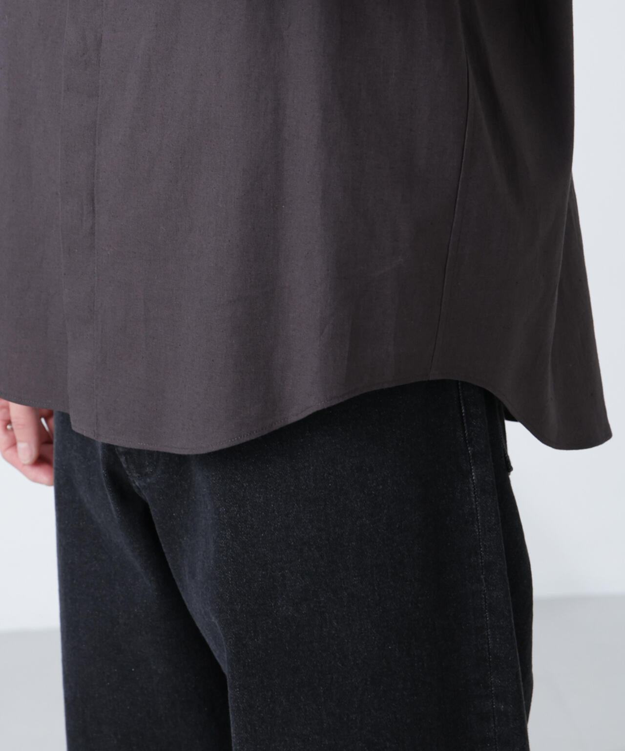 「BELGIUM LINEN FABRICS」リネンコットンレギュラーシャツ