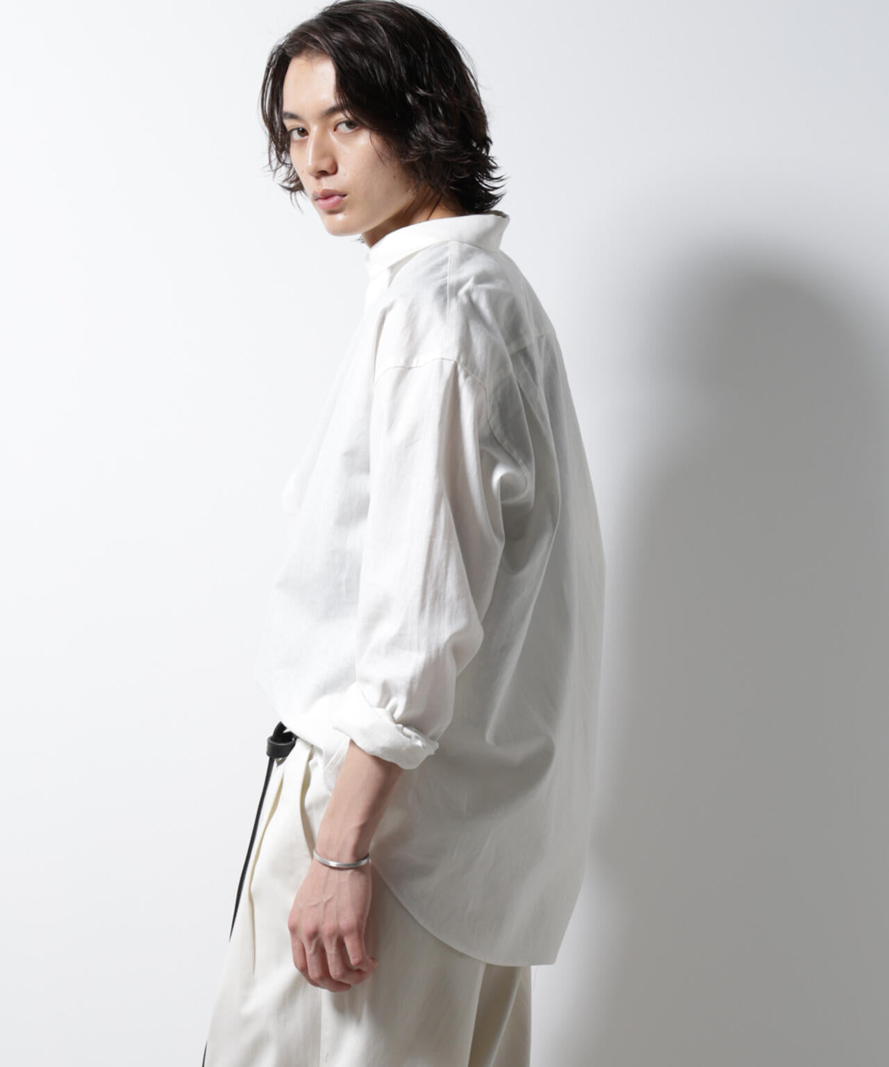 「BELGIUM LINEN FABRICS」リネンコットンレギュラーシャツ