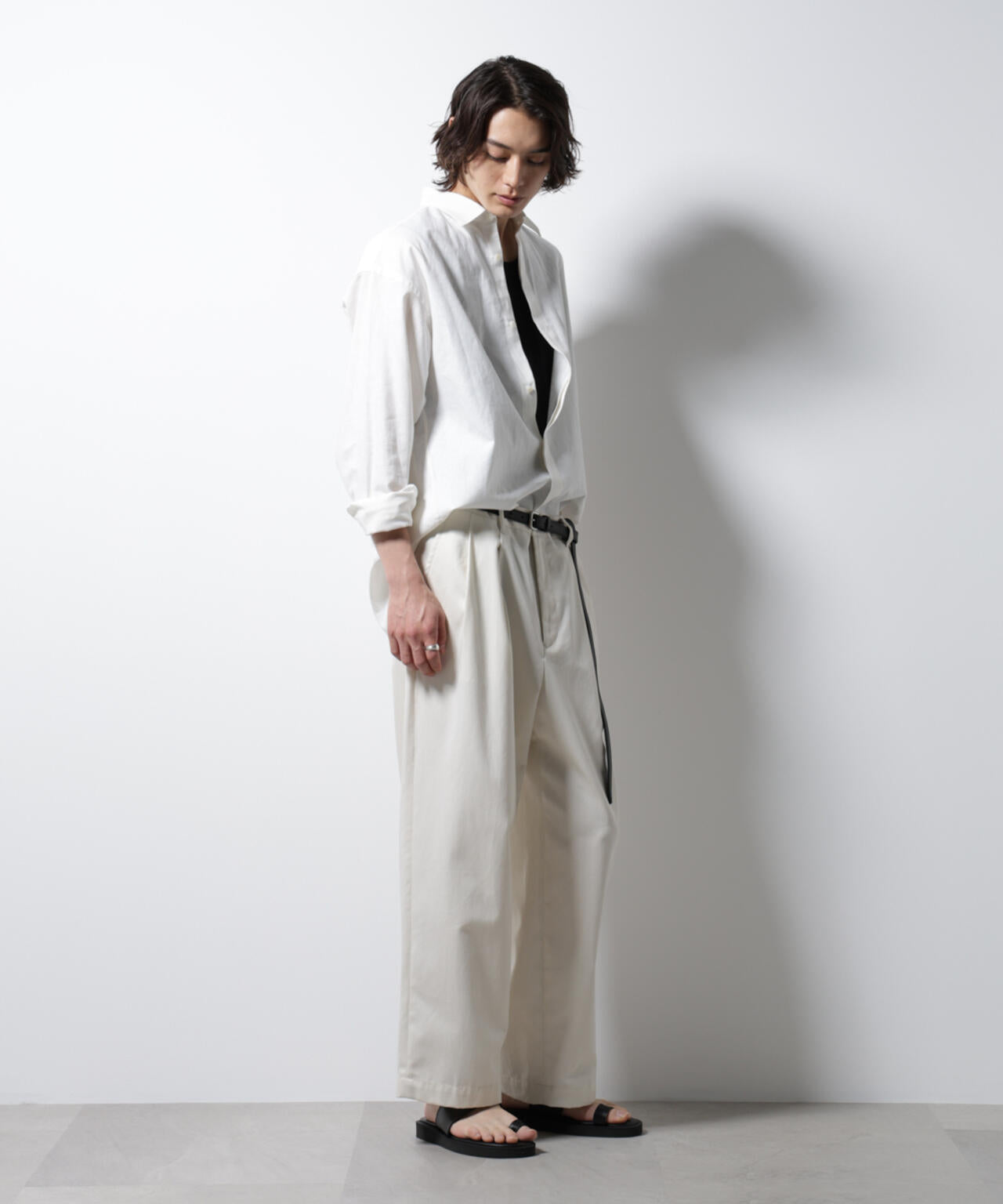 「BELGIUM LINEN FABRICS」リネンコットンレギュラーシャツ