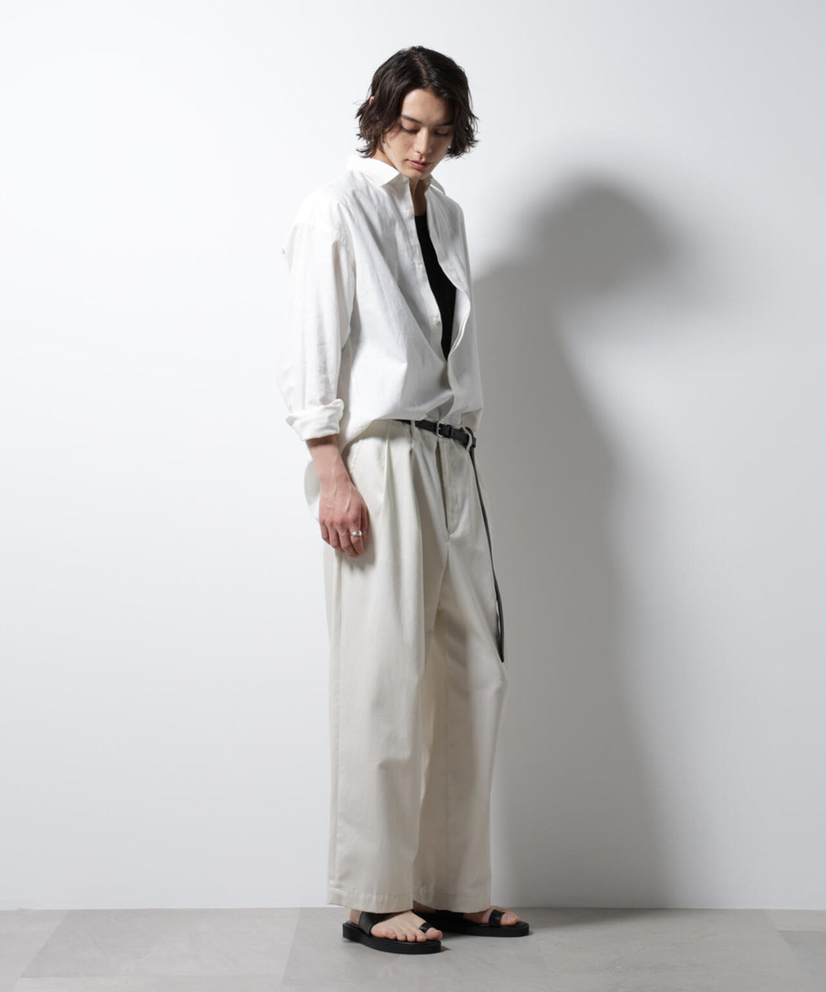 「BELGIUM LINEN FABRICS」リネンコットンレギュラーシャツ