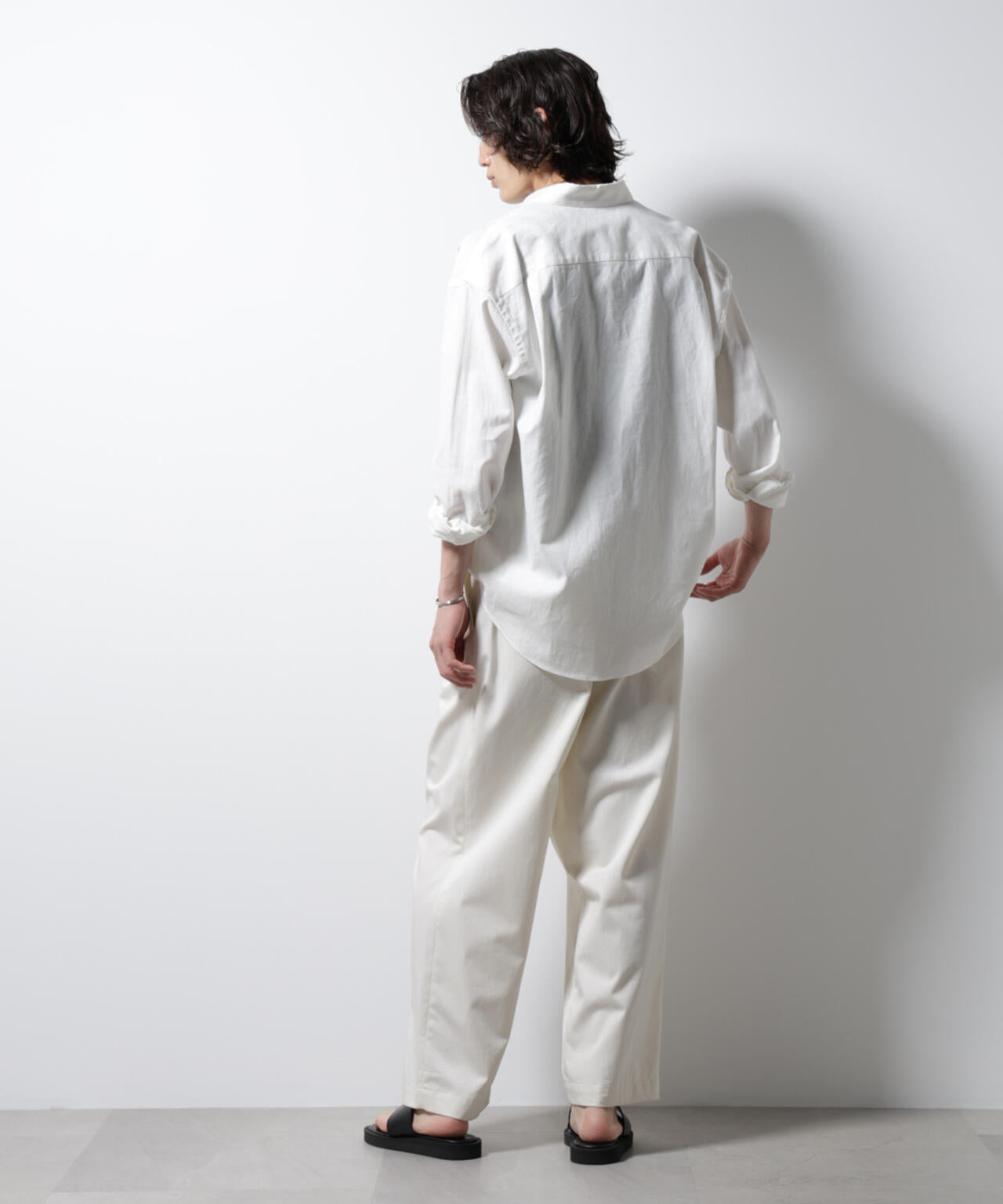 「BELGIUM LINEN FABRICS」リネンコットンレギュラーシャツ
