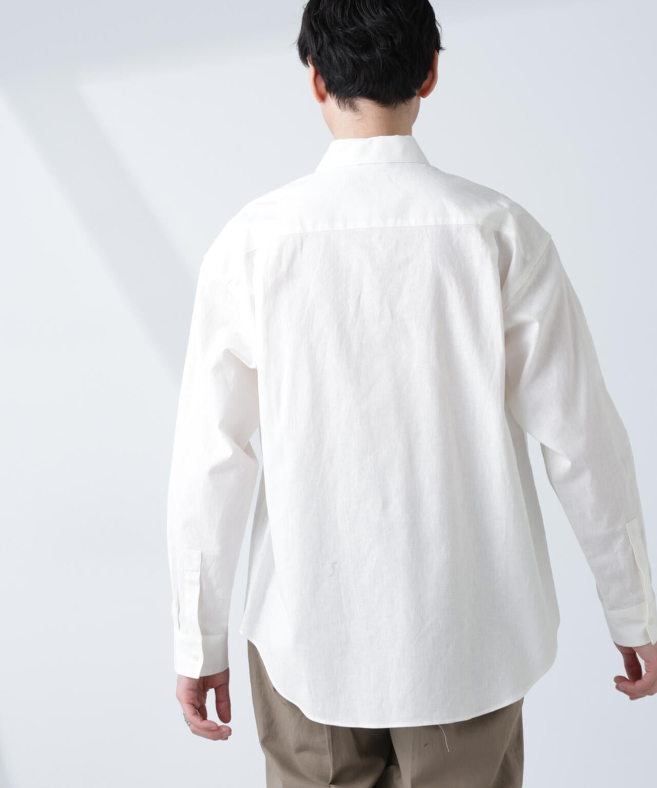 「BELGIUM LINEN FABRICS」リネンコットンレギュラーシャツ