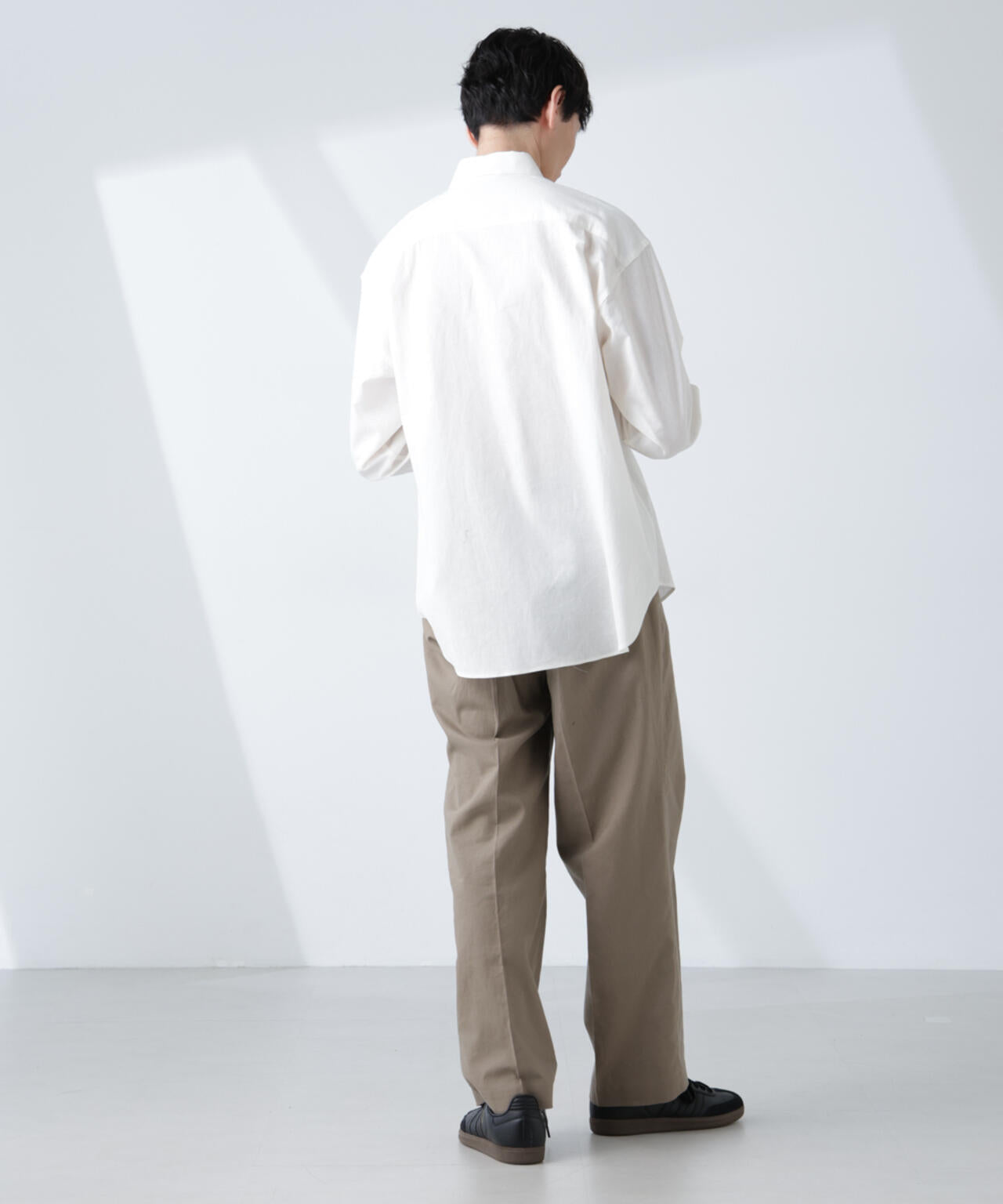 「BELGIUM LINEN FABRICS」リネンコットンレギュラーシャツ