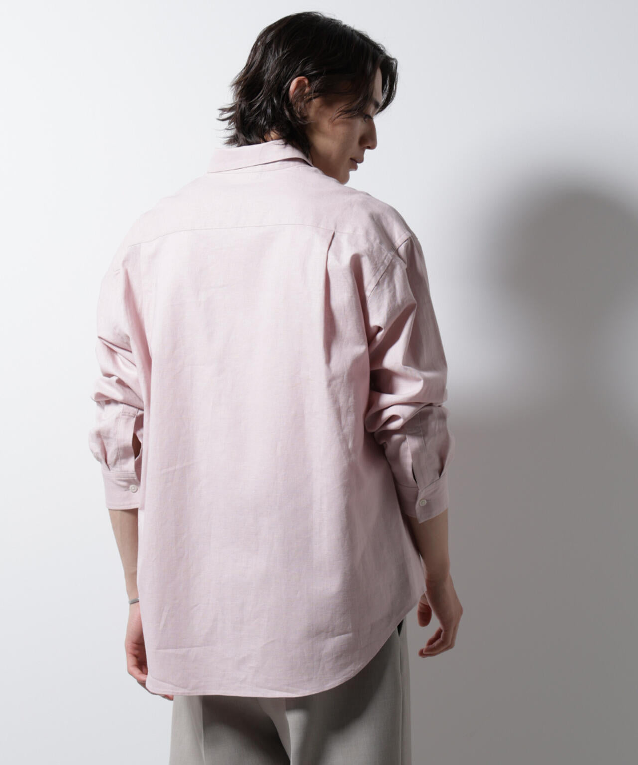 「BELGIUM LINEN FABRICS」リネンコットンレギュラーシャツ