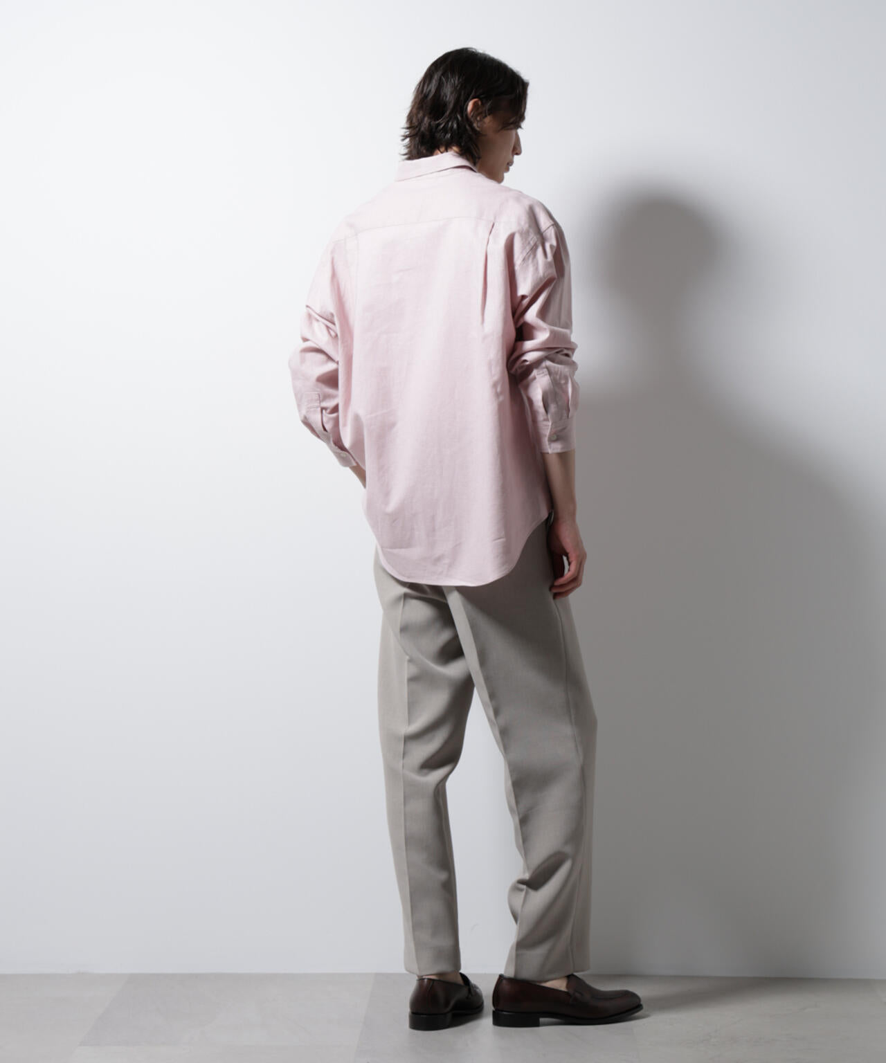 「BELGIUM LINEN FABRICS」リネンコットンレギュラーシャツ