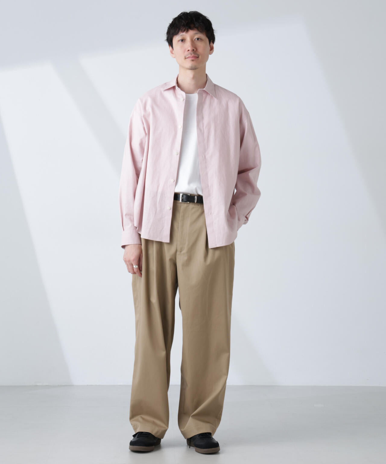 「BELGIUM LINEN FABRICS」リネンコットンレギュラーシャツ