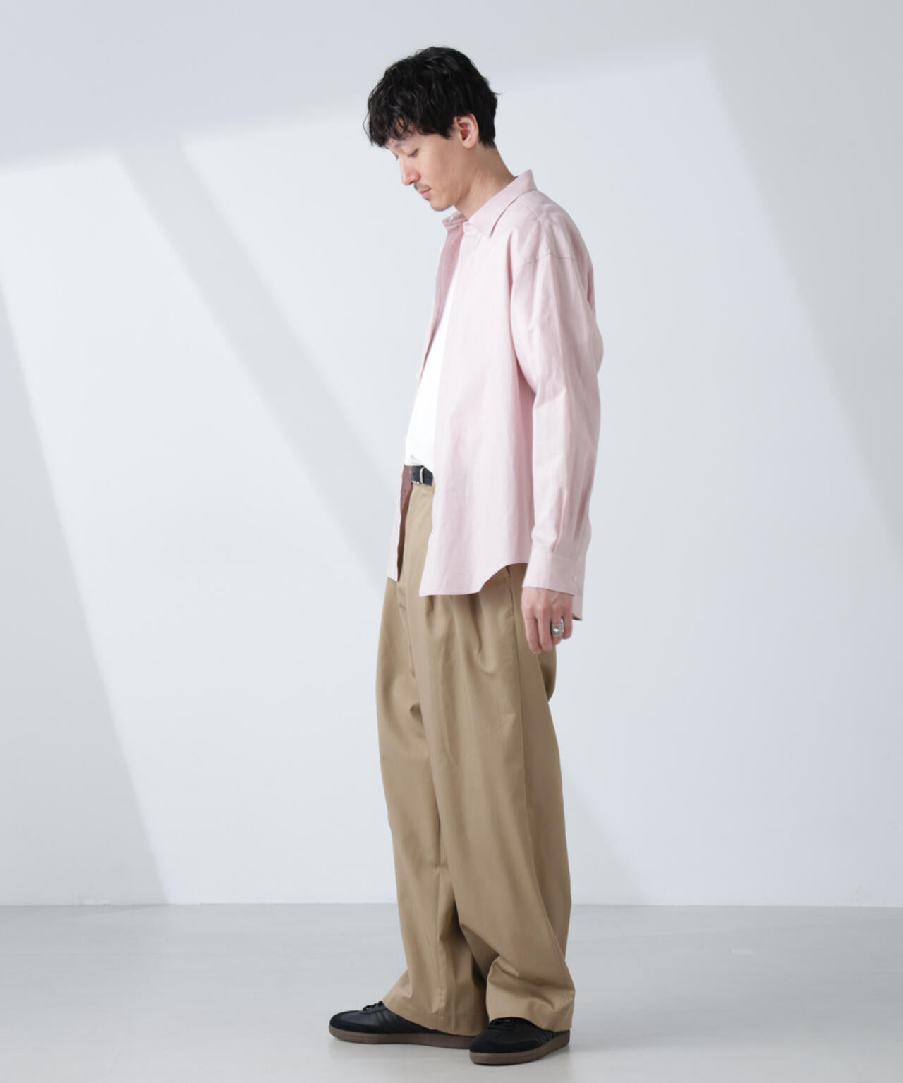 「BELGIUM LINEN FABRICS」リネンコットンレギュラーシャツ