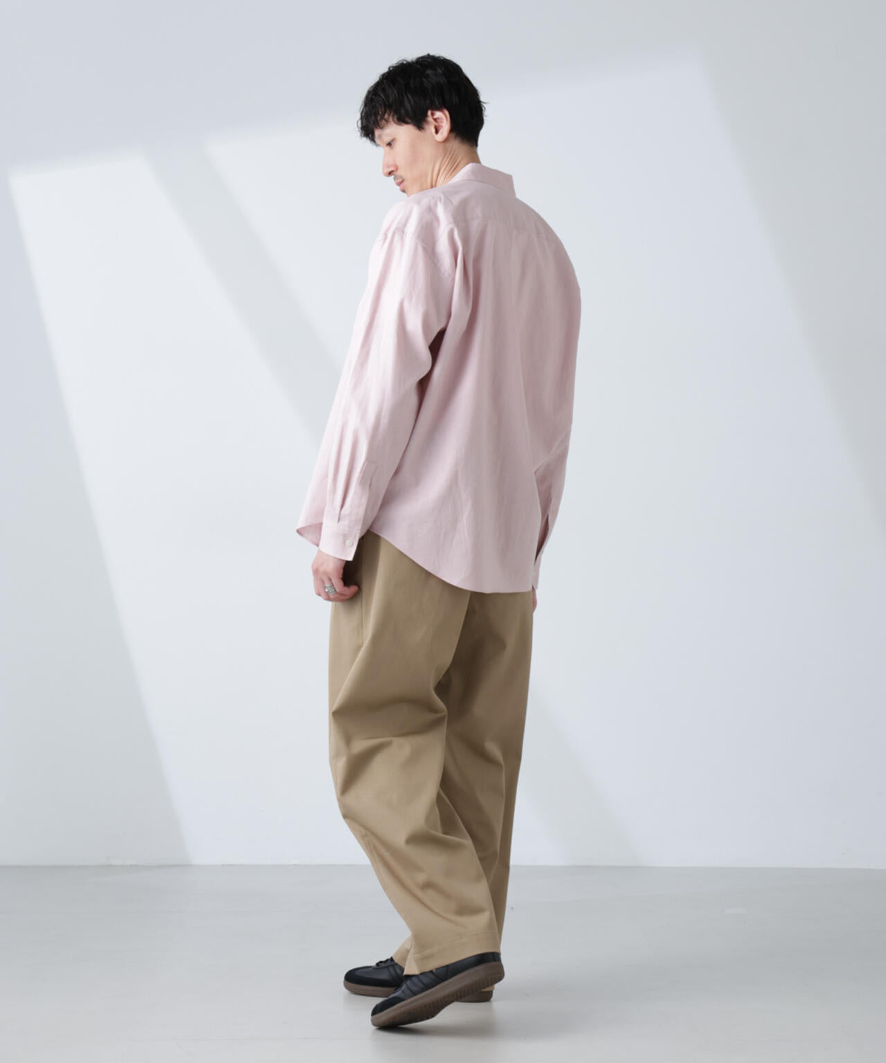 「BELGIUM LINEN FABRICS」リネンコットンレギュラーシャツ