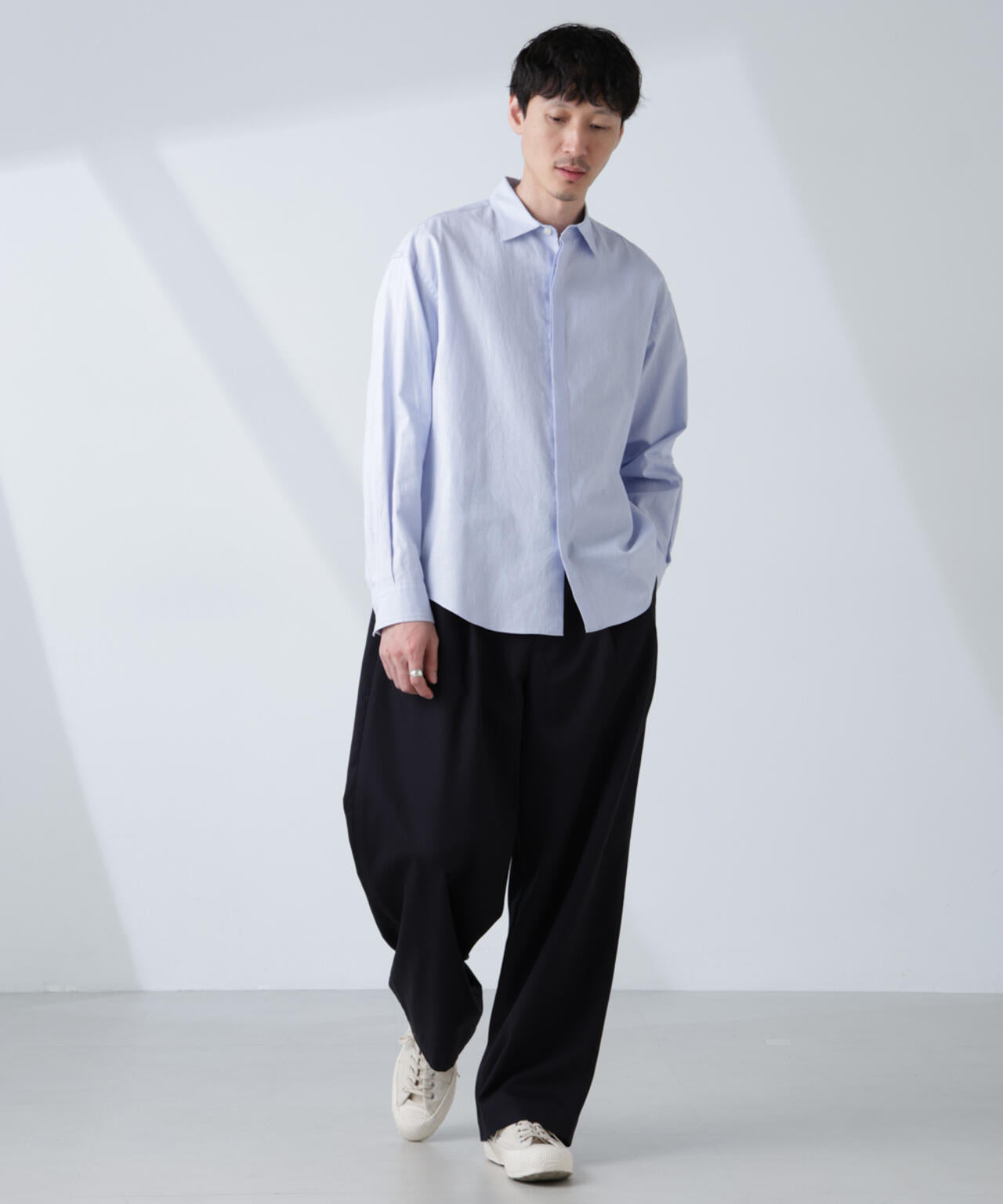 「BELGIUM LINEN FABRICS」リネンコットンレギュラーシャツ