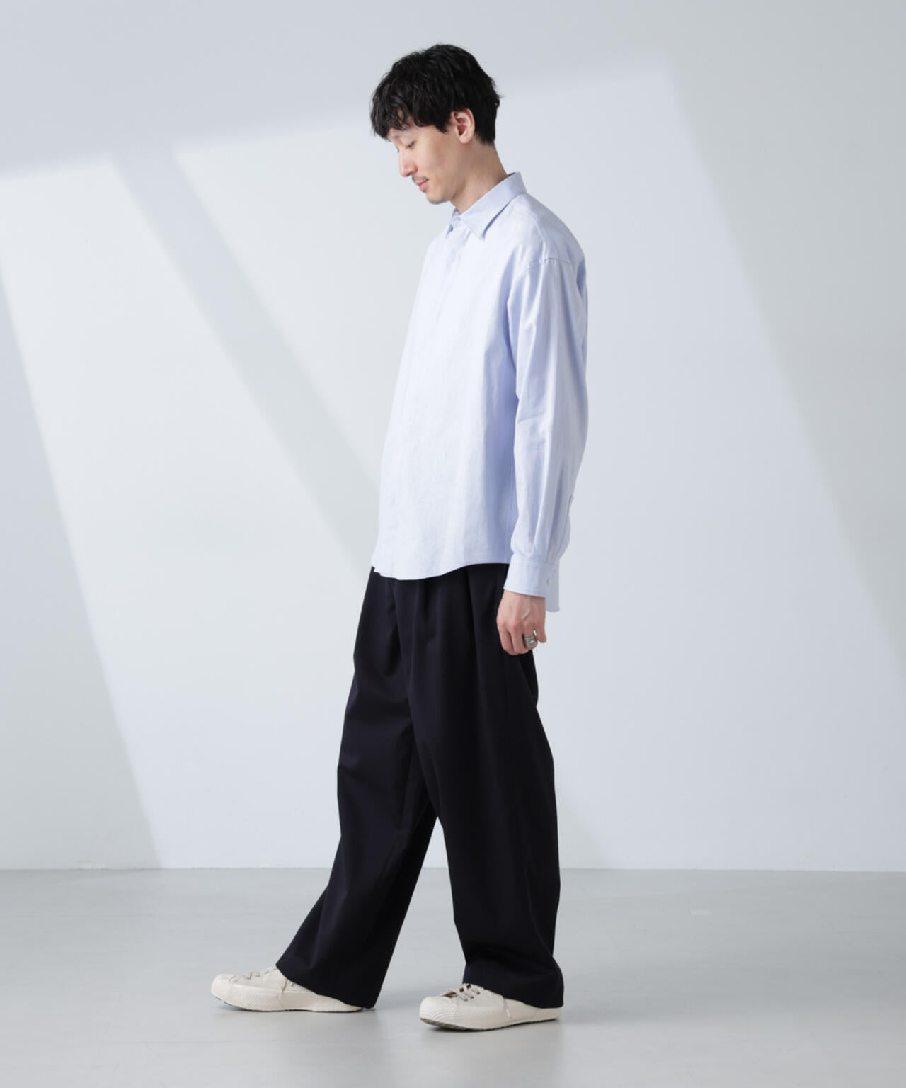 「BELGIUM LINEN FABRICS」リネンコットンレギュラーシャツ
