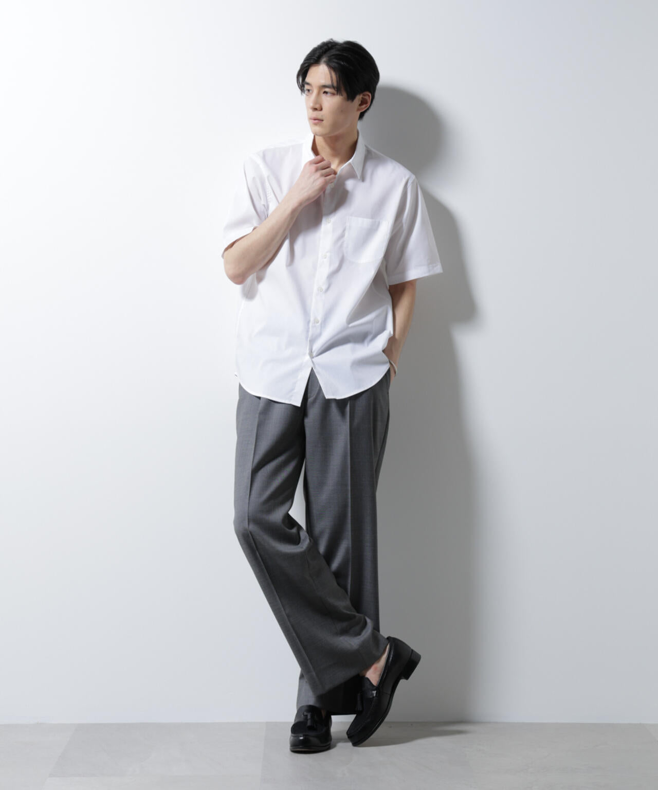 「ICE FLOW LINEN」レギュラーカラーシャツ 半袖