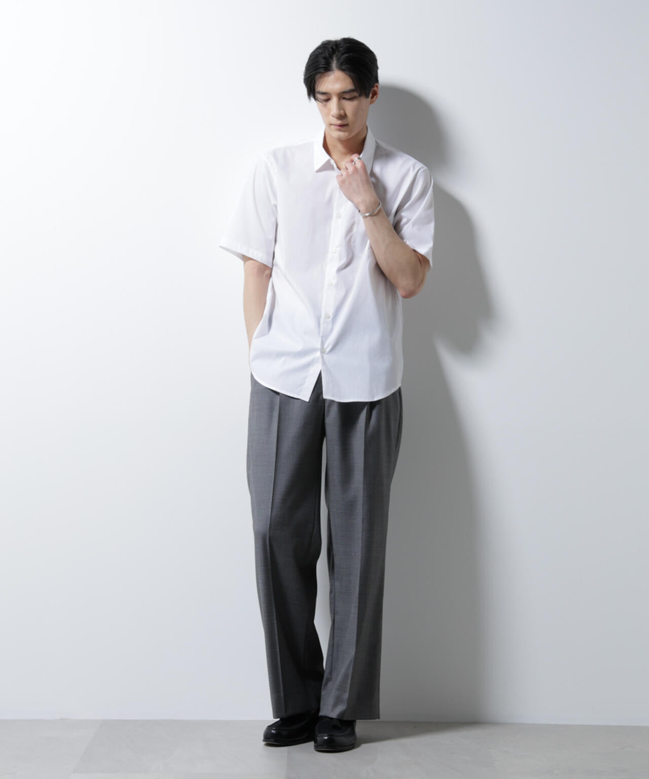 「ICE FLOW LINEN」レギュラーカラーシャツ 半袖