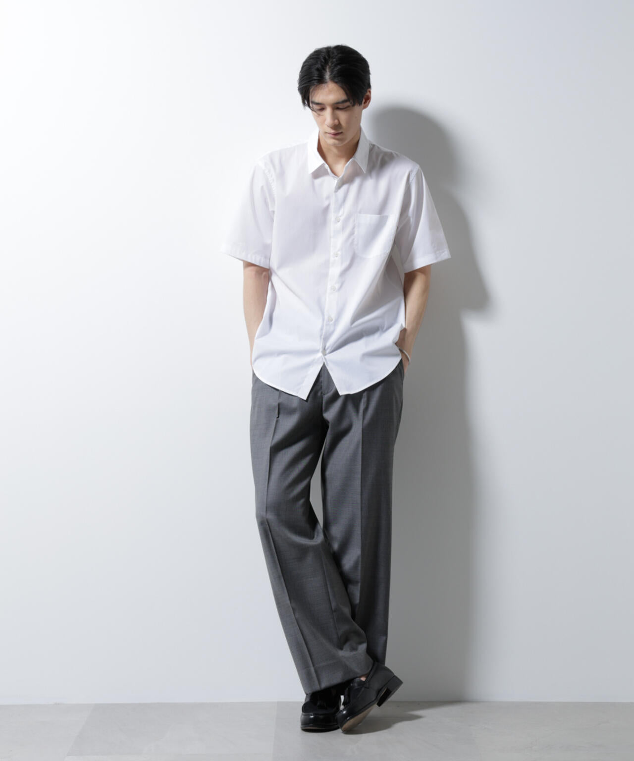 「ICE FLOW LINEN」レギュラーカラーシャツ 半袖