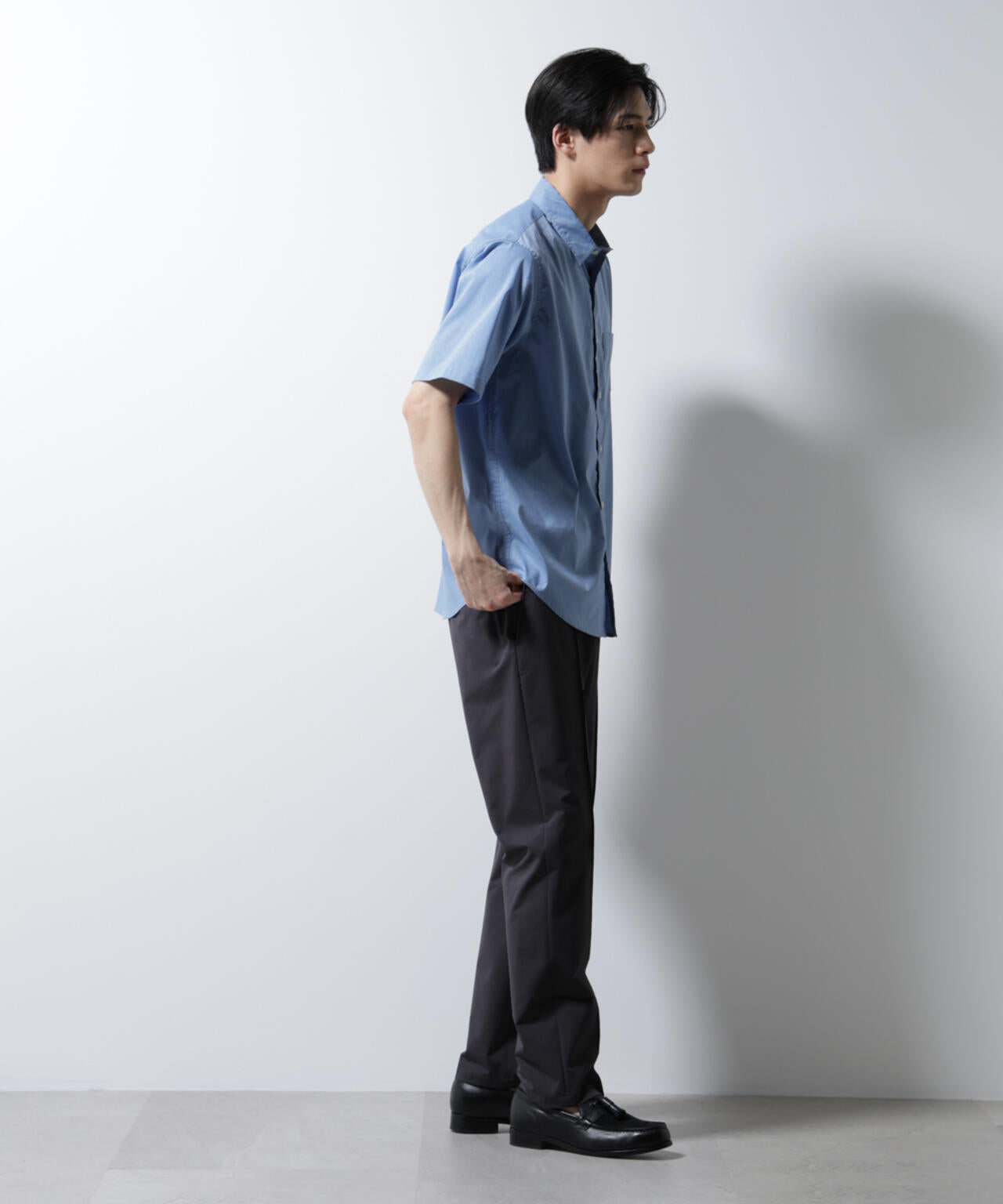 「ICE FLOW LINEN」レギュラーカラーシャツ 半袖