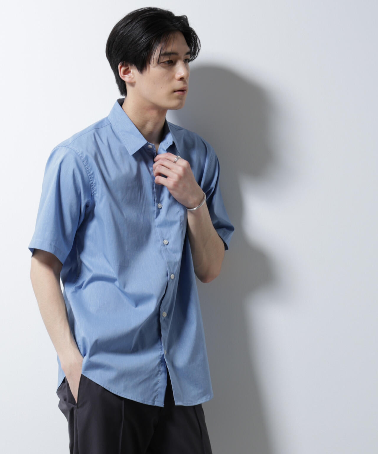 「ICE FLOW LINEN」レギュラーカラーシャツ 半袖