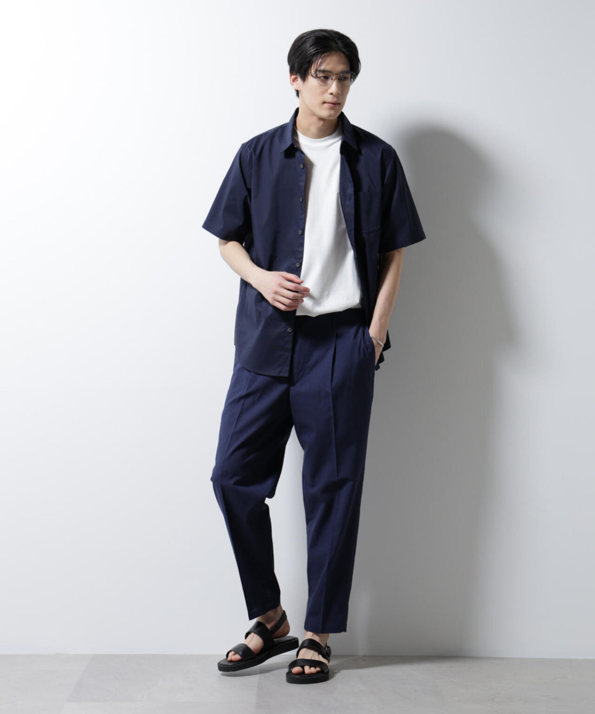 「ICE FLOW LINEN」レギュラーカラーシャツ 半袖