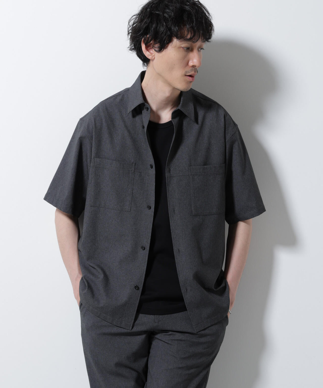 DotAir(R)ミニホールストレッチシャツ半袖/吸水速乾(セットアップ可)