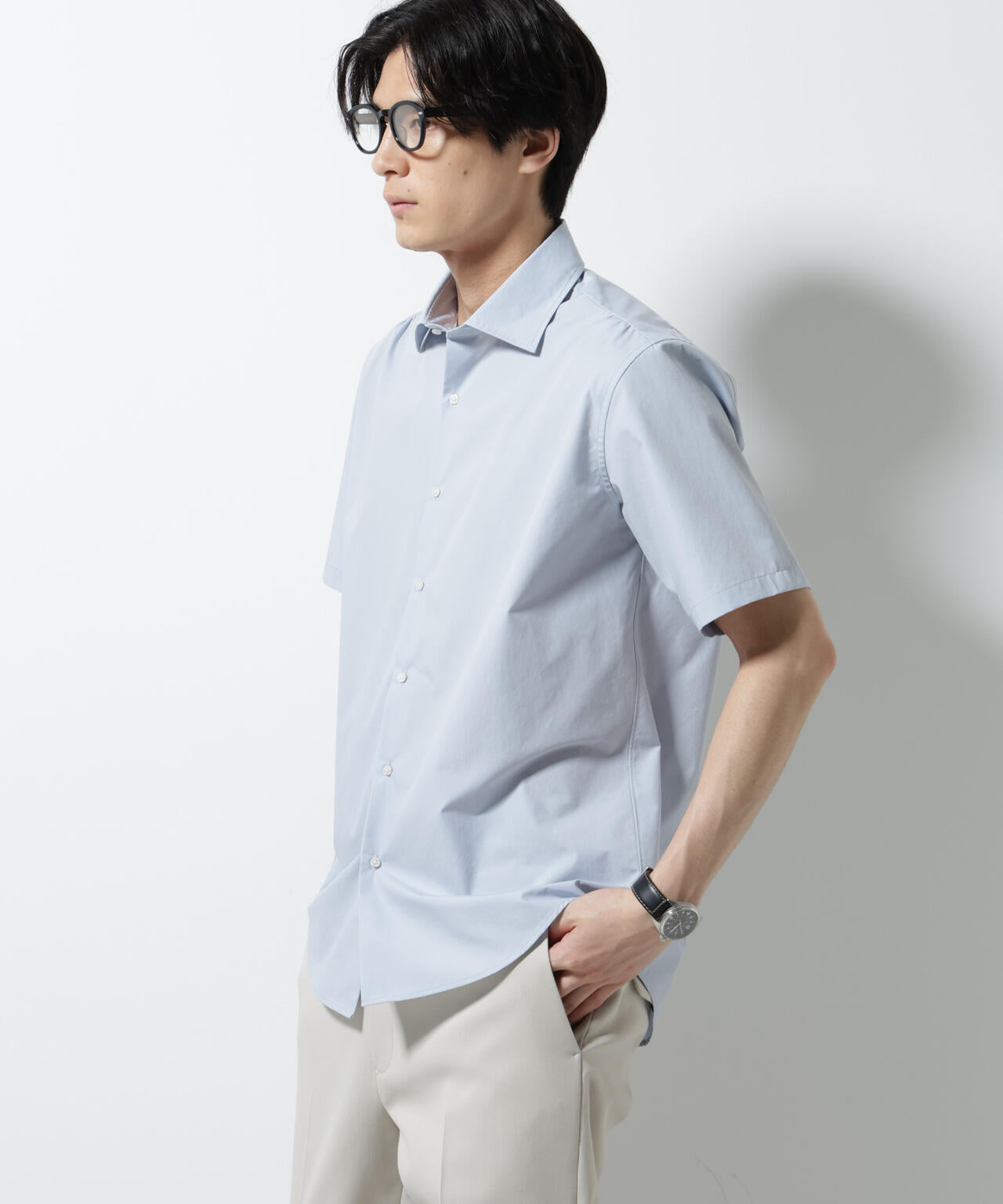「N shirt」 速乾 セミワイドカラーシャツ半袖