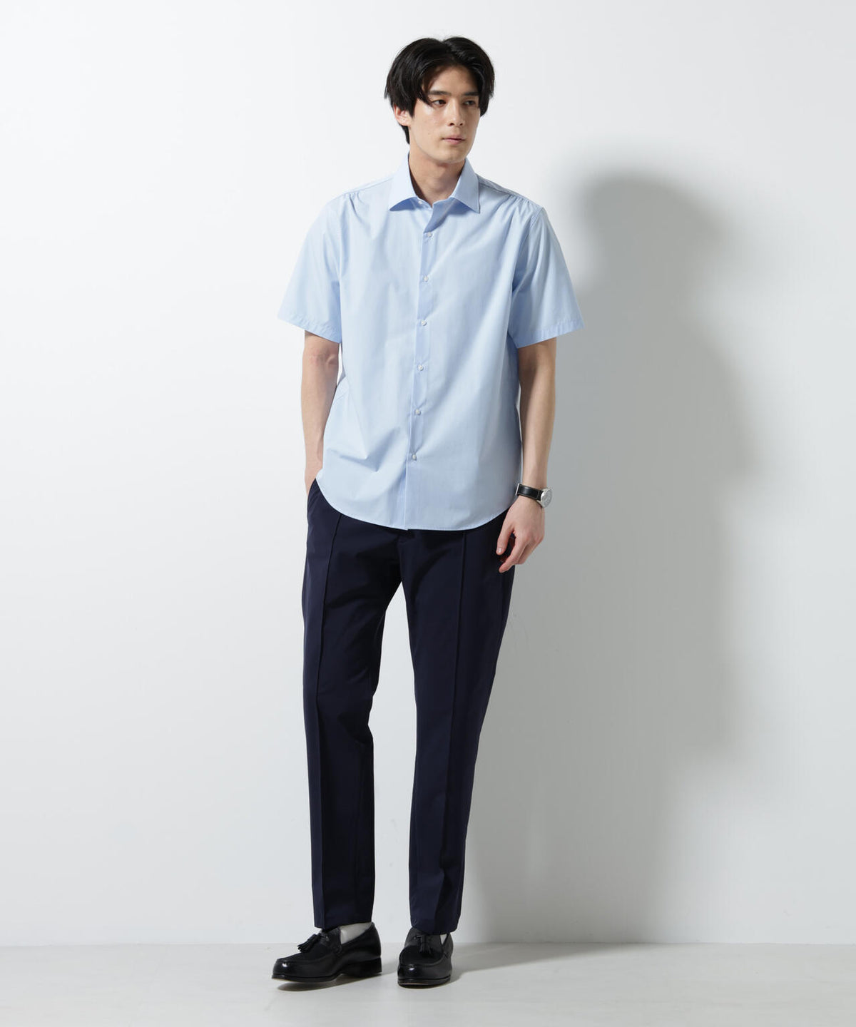 「N shirt」 速乾 セミワイドカラーシャツ半袖