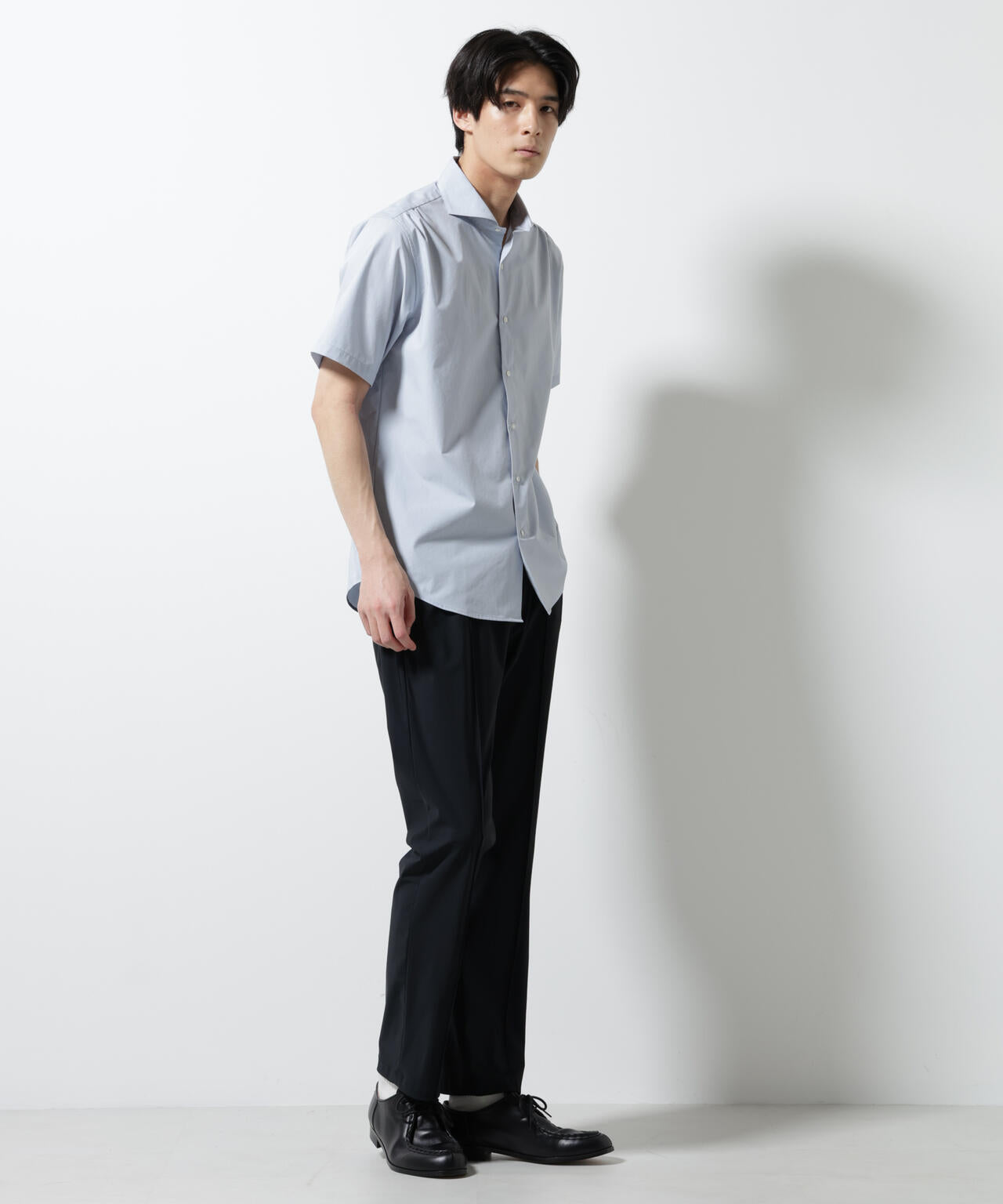 「N shirt」 速乾 ホリゾンタルカラーシャツ半袖
