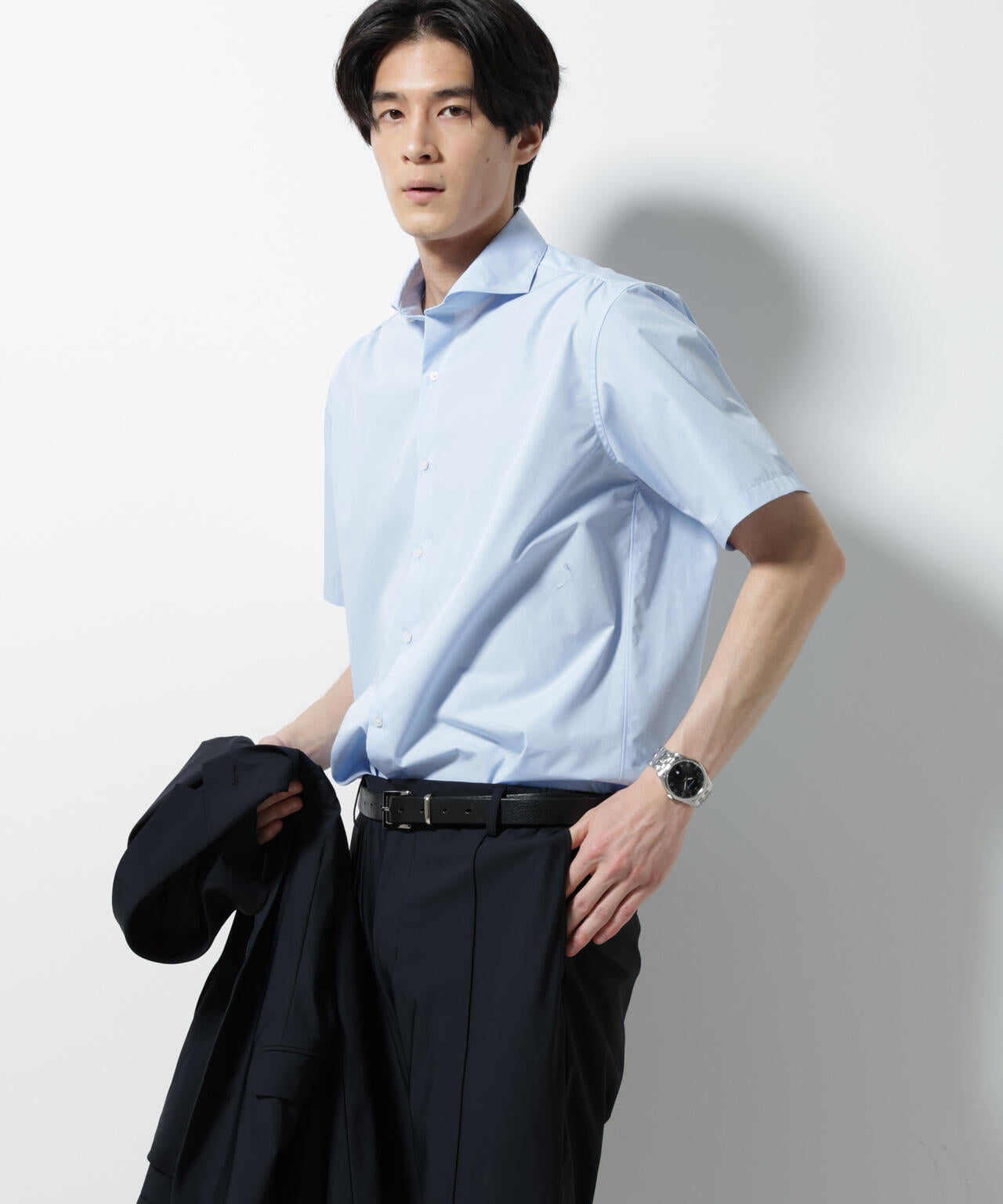 「N shirt」 速乾 ホリゾンタルカラーシャツ半袖