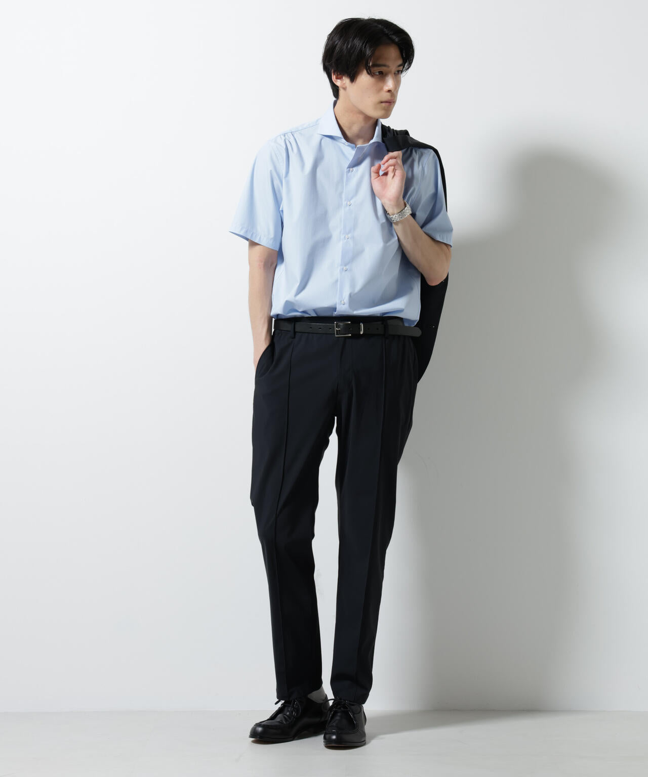 「N shirt」 速乾 ホリゾンタルカラーシャツ半袖