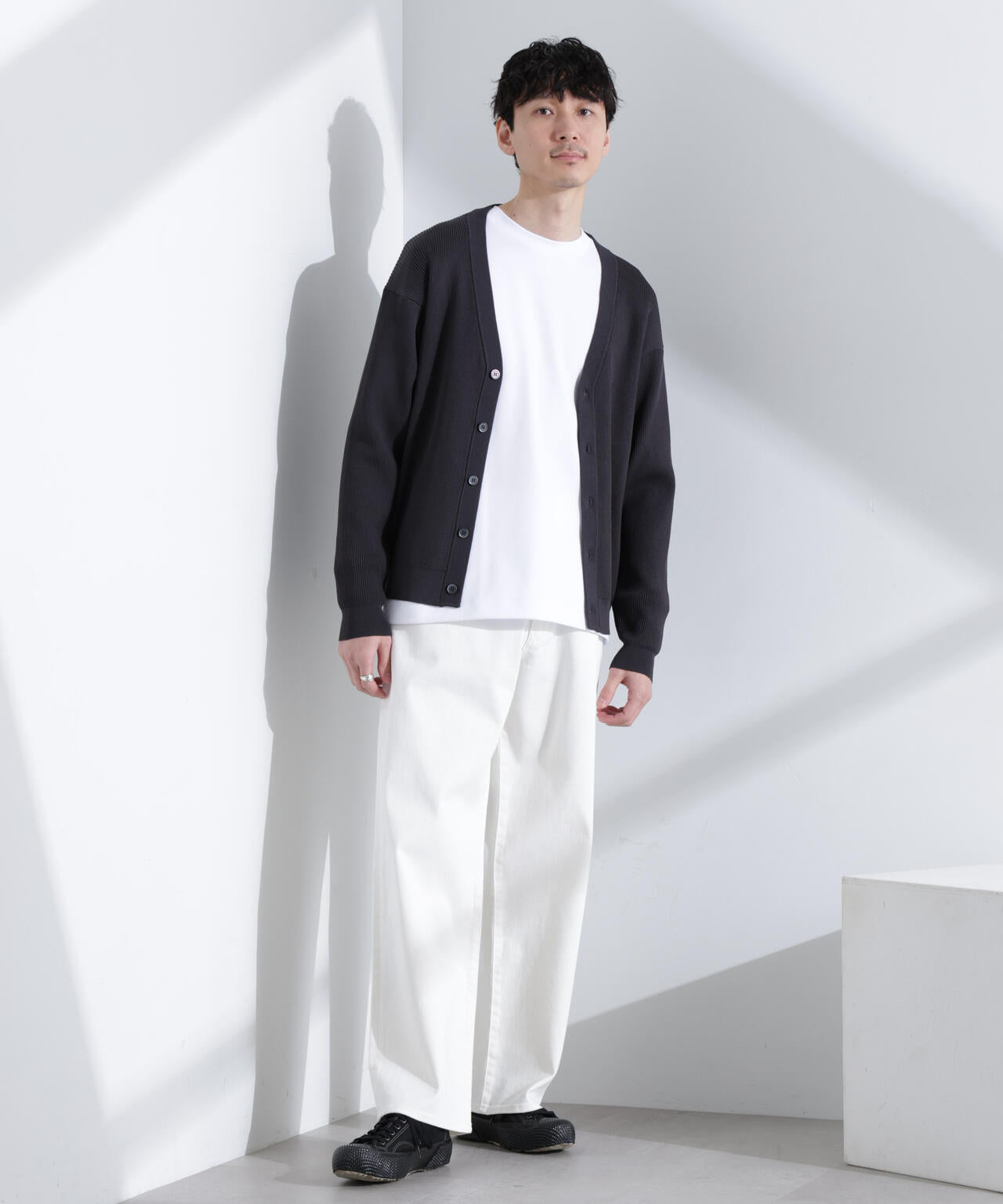 CICAドライタッチ リブカーディガン