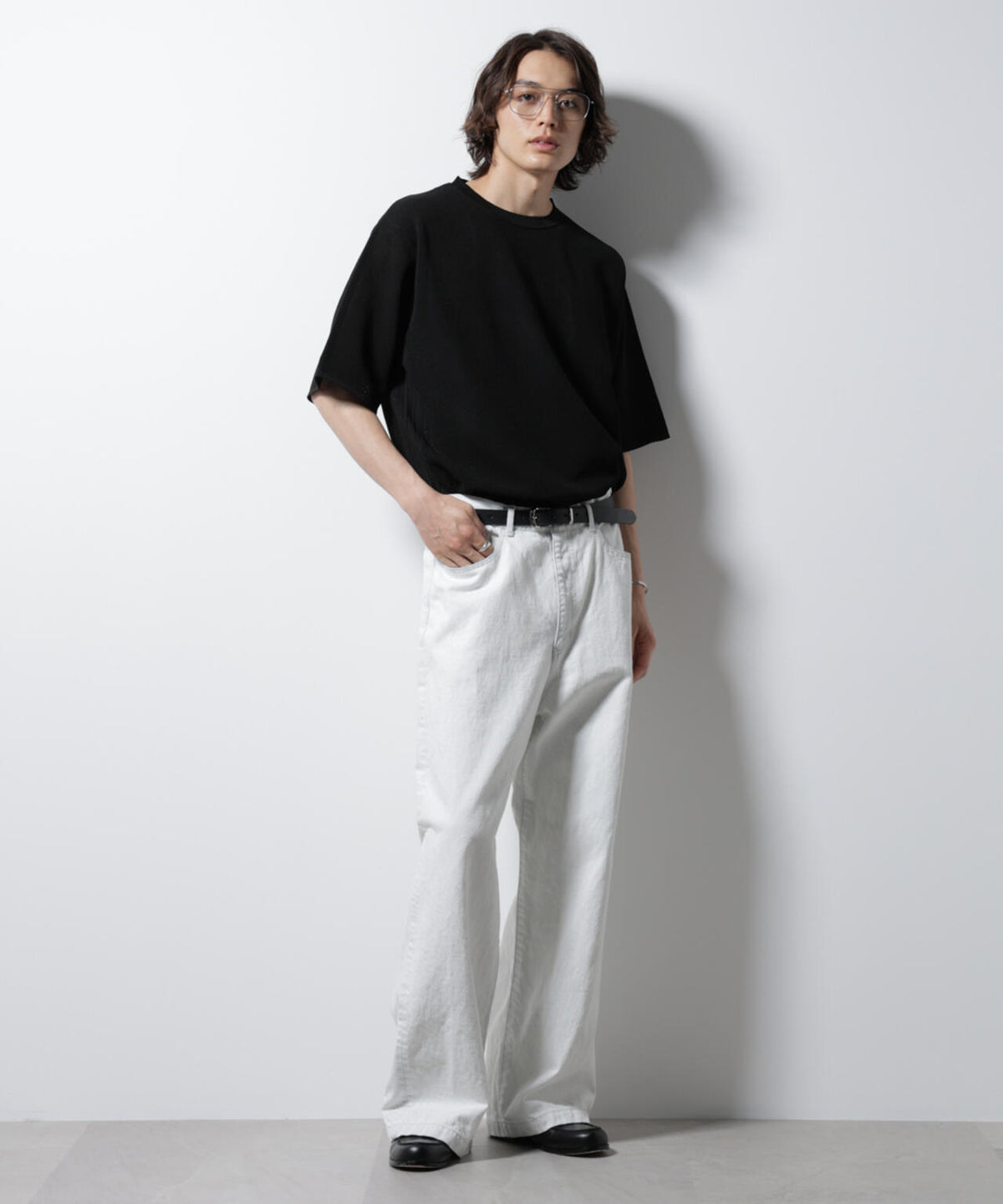 スポンディッシュ メッシュ クルーネックニットTEE