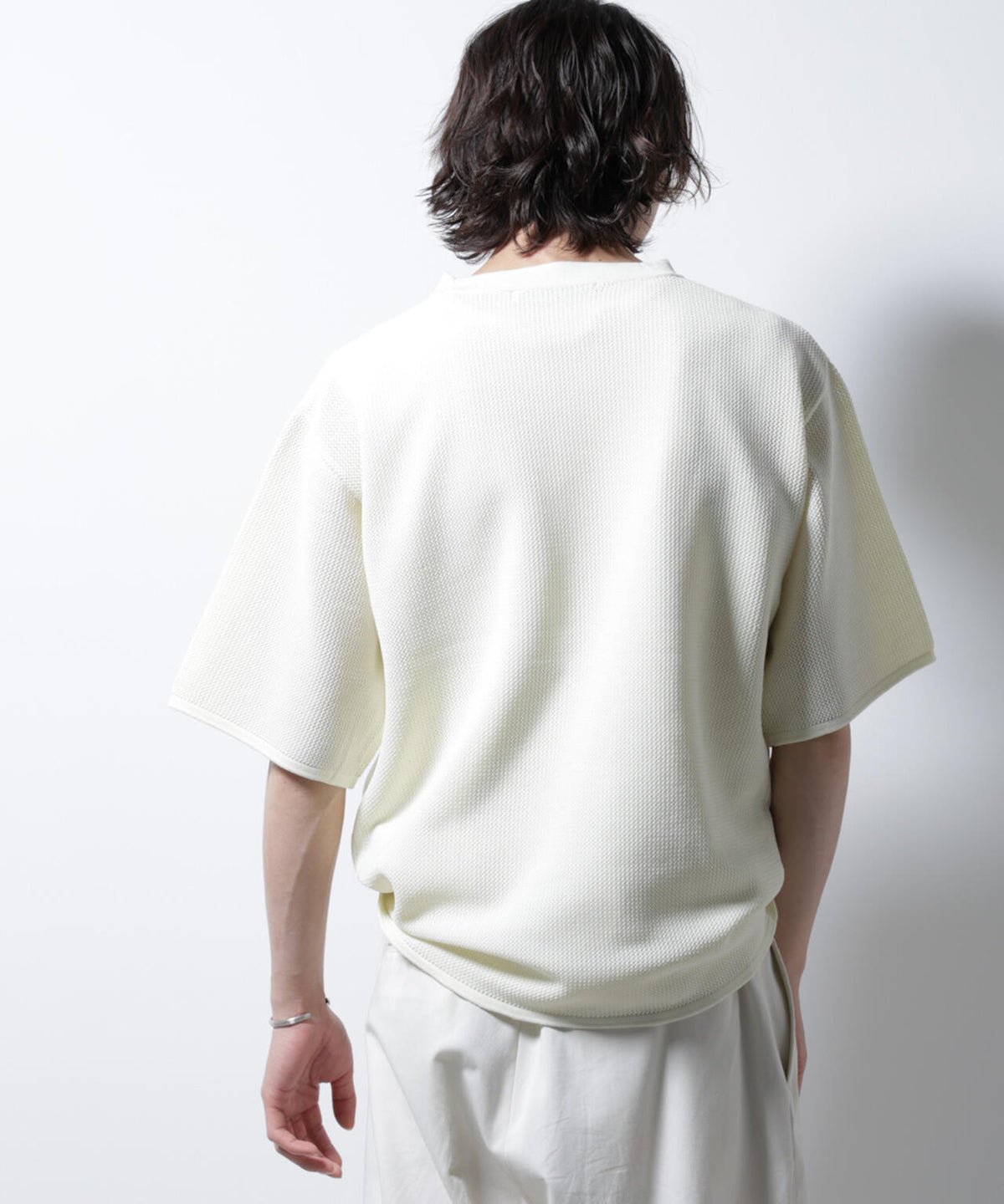 スポンディッシュ メッシュ クルーネックニットTEE