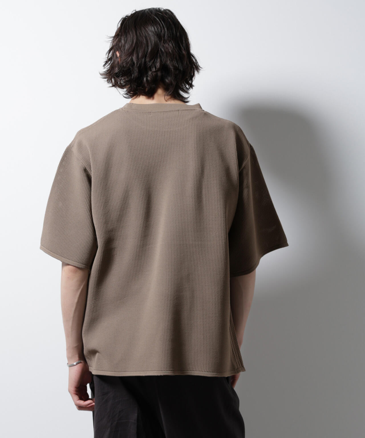 スポンディッシュ メッシュ クルーネックニットTEE
