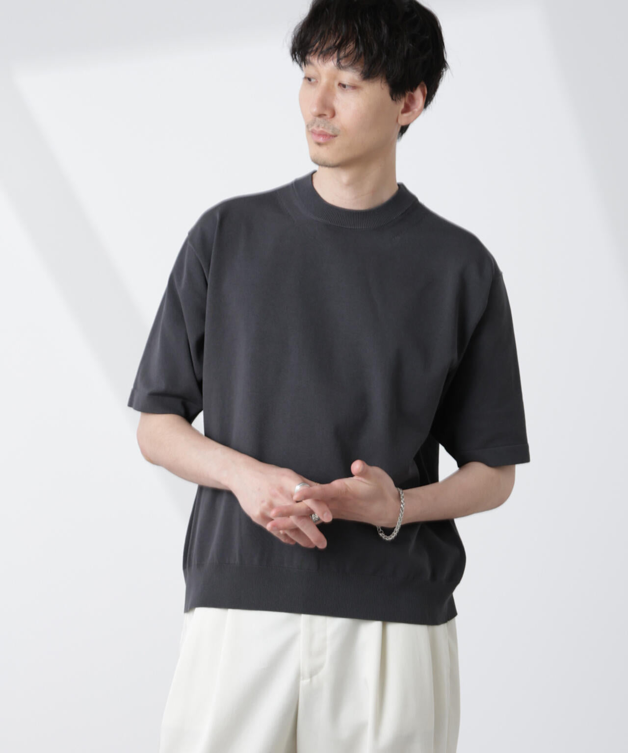 コットン/ソロナ プレーティングクルーネック 半袖TEE