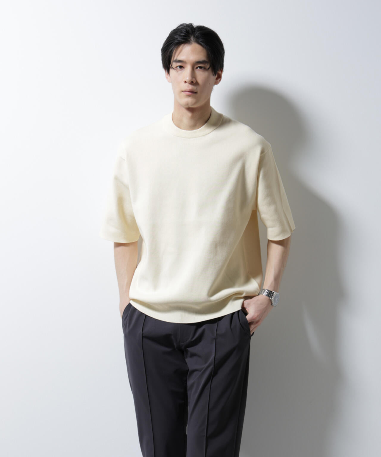 14ゲージミラノリブニット ジャケT型 半袖(手洗い可能)