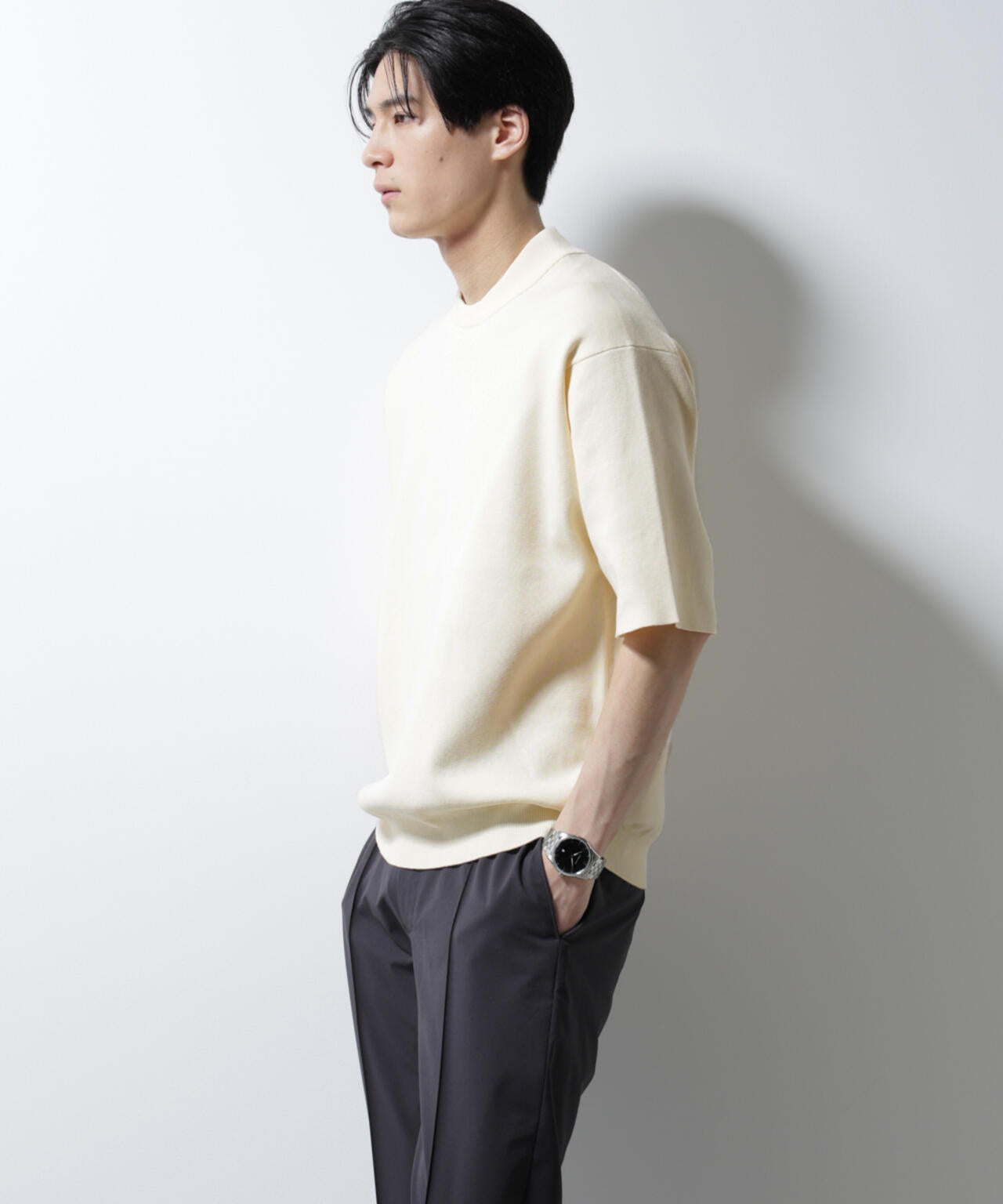 14ゲージミラノリブニット ジャケT型 半袖(手洗い可能)