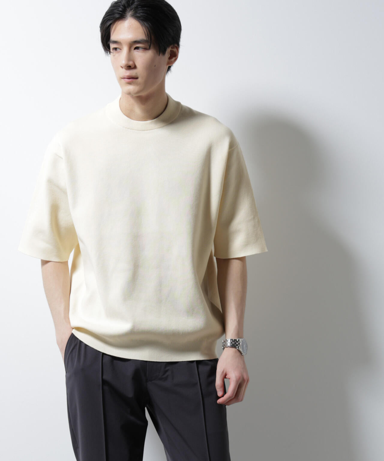 14ゲージミラノリブニット ジャケT型 半袖(手洗い可能)