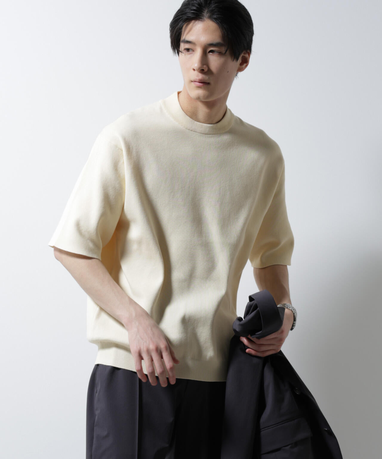 14ゲージミラノリブニット ジャケT型 半袖(手洗い可能)