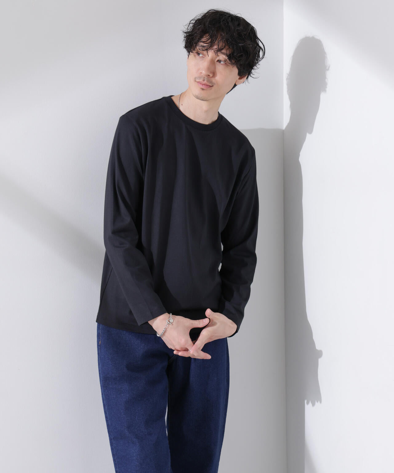 【大人気シリーズ】Anti Soaked(R)汗染み防止 クルーネックTシャツ 長袖