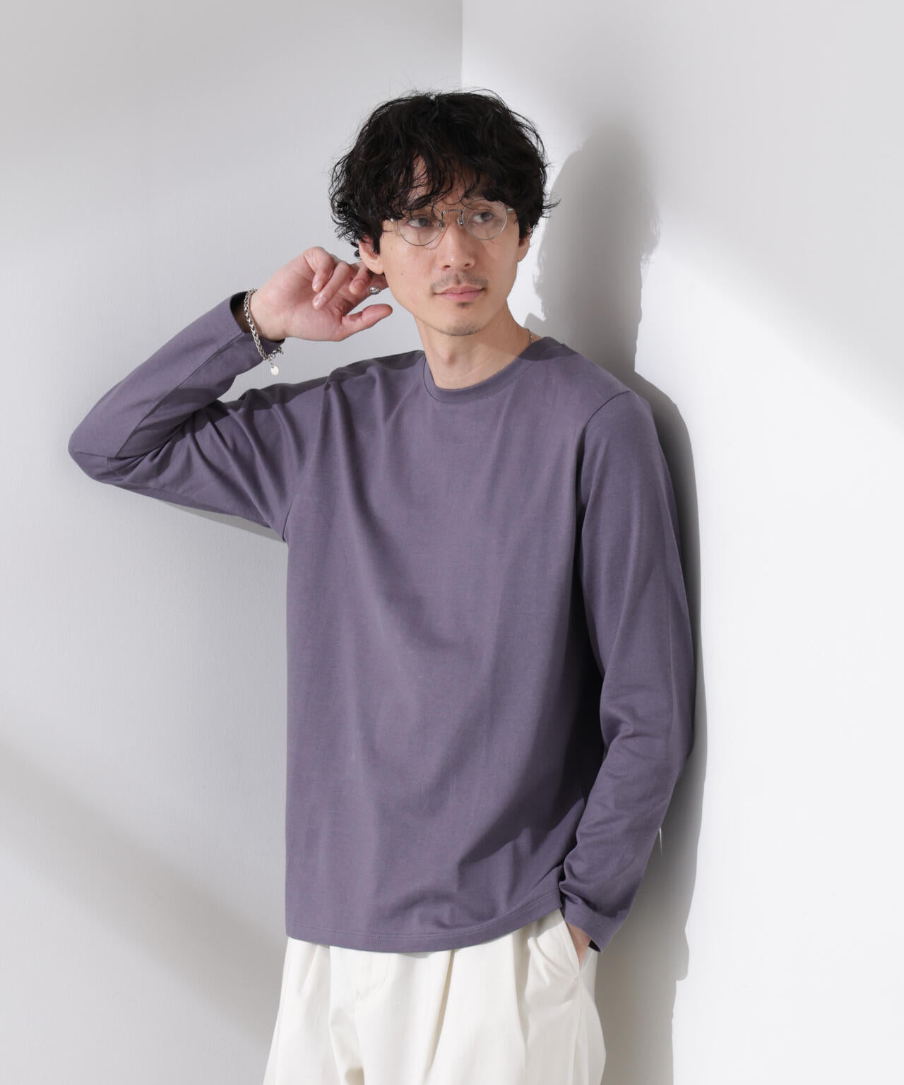 【大人気シリーズ】Anti Soaked(R)汗染み防止 クルーネックTシャツ 長袖