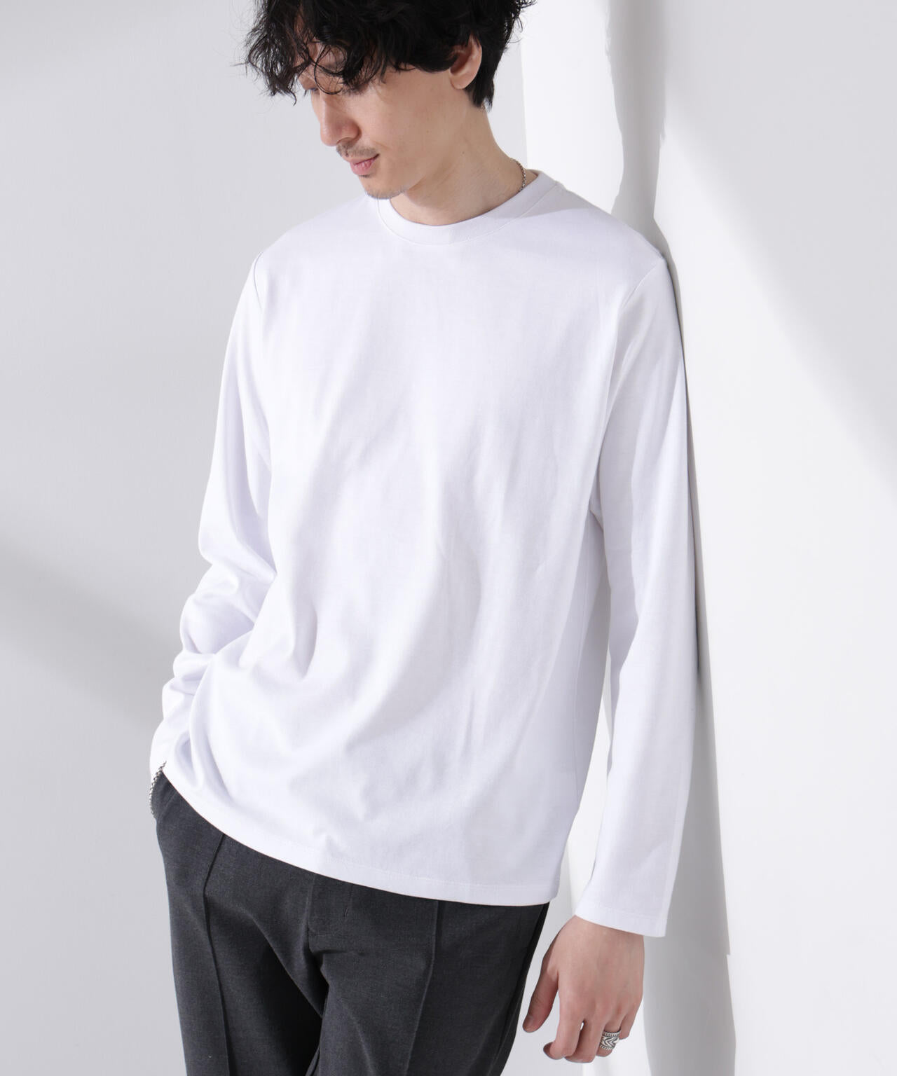 【大人気シリーズ】Anti Soaked(R)汗染み防止 クルーネックTシャツ 長袖