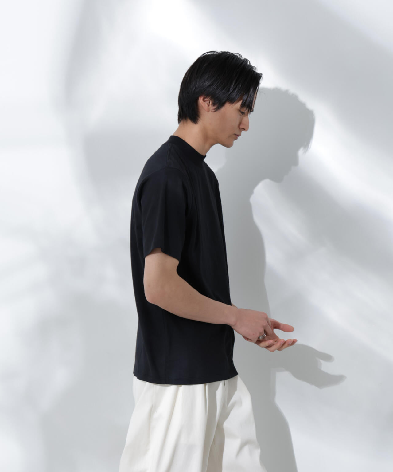 Anti Soaked(R) 汗染み防止 モックネックレギュラーシルエットTシャツ