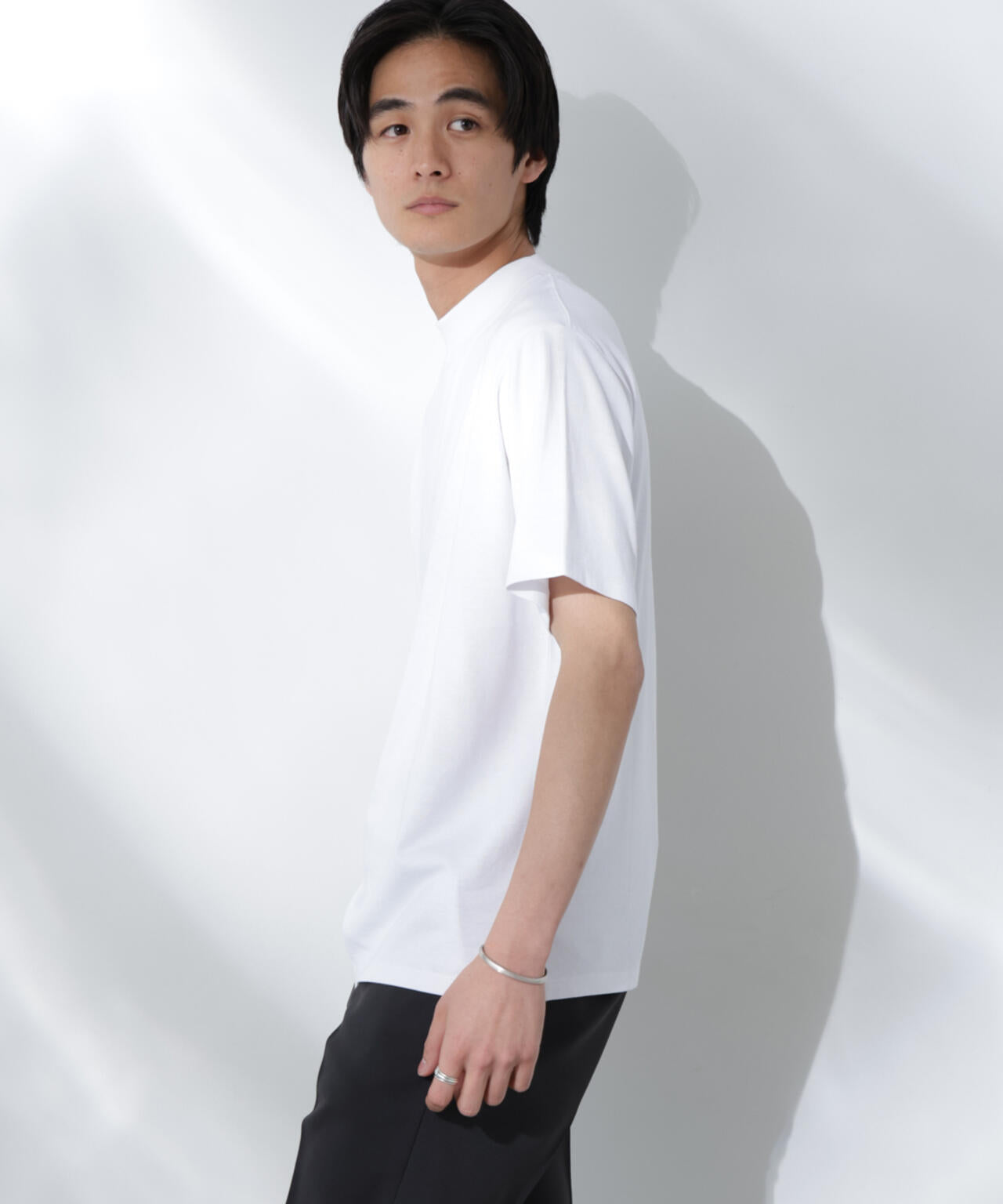 Anti Soaked(R) 汗染み防止 モックネックレギュラーシルエットTシャツ