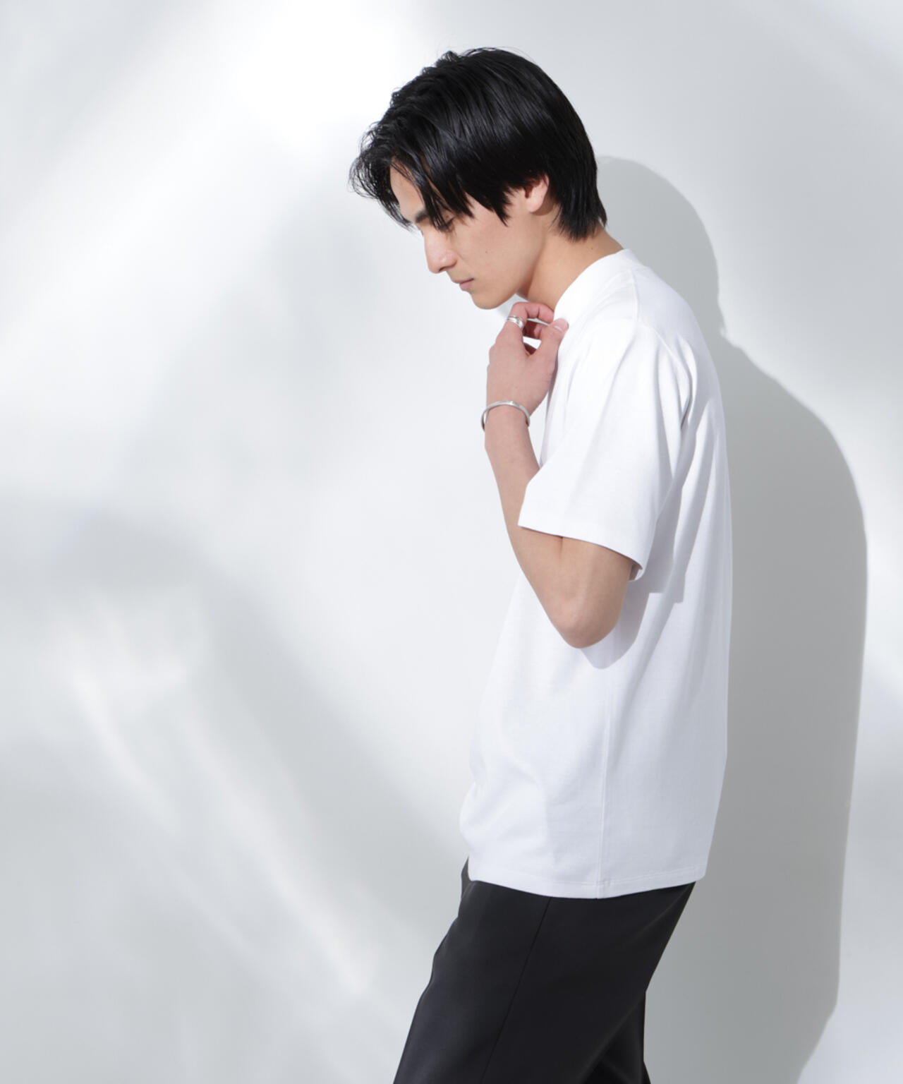 Anti Soaked(R) 汗染み防止 モックネックレギュラーシルエットTシャツ