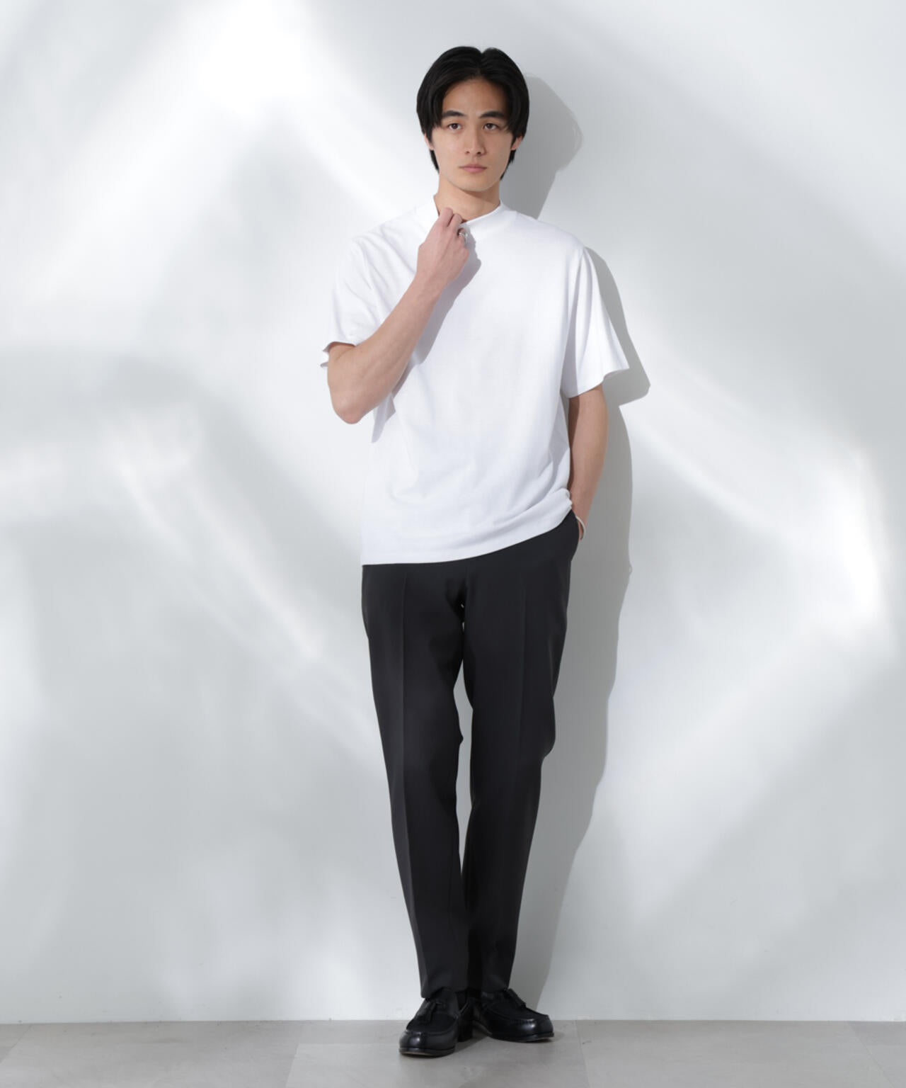 Anti Soaked(R) 汗染み防止 モックネックレギュラーシルエットTシャツ
