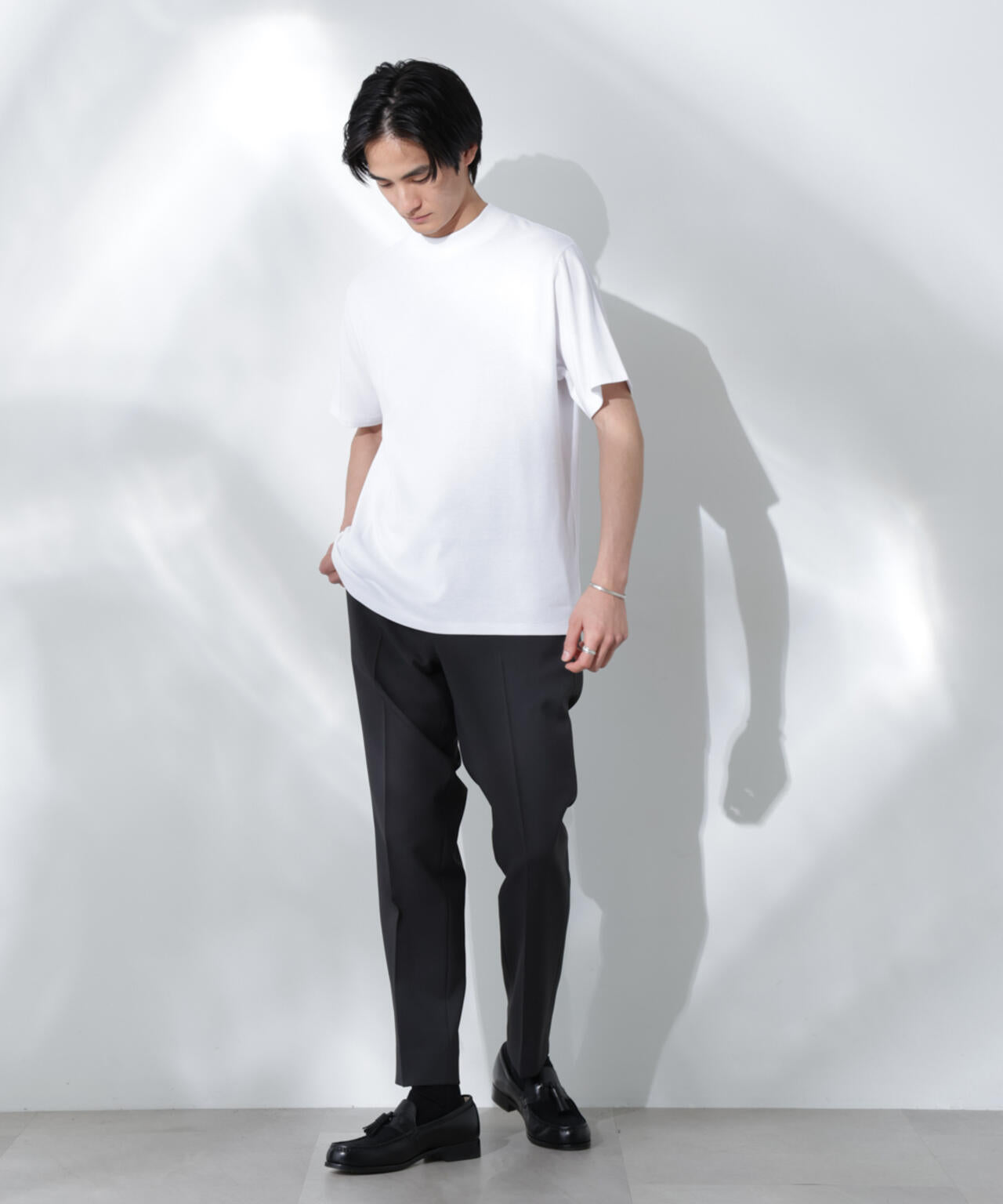 Anti Soaked(R) 汗染み防止 モックネックレギュラーシルエットTシャツ