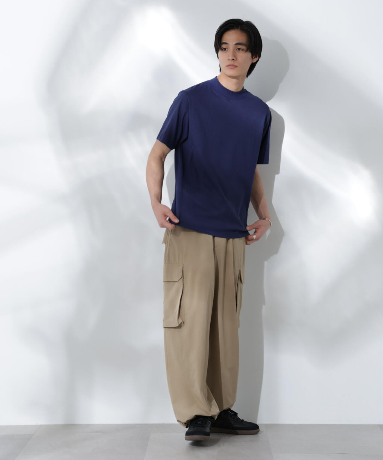 Anti Soaked(R) 汗染み防止 モックネックレギュラーシルエットTシャツ