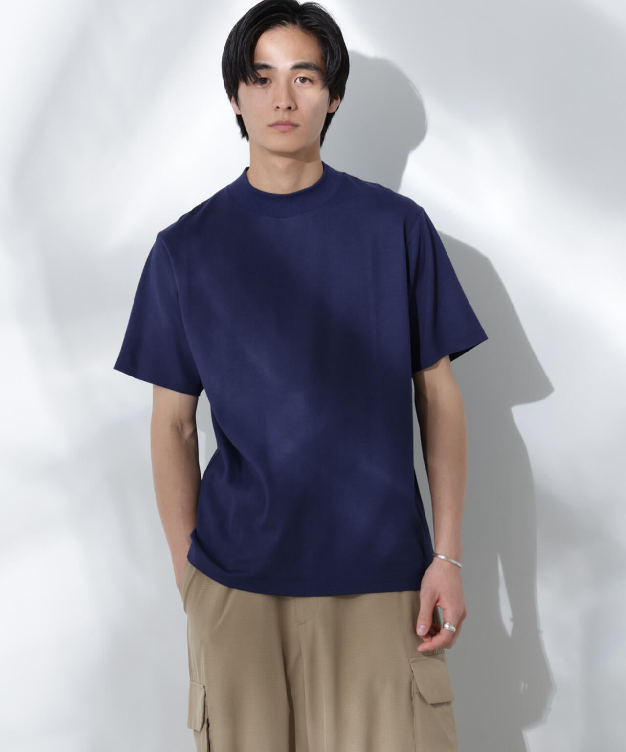 Anti Soaked(R) 汗染み防止 モックネックレギュラーシルエットTシャツ
