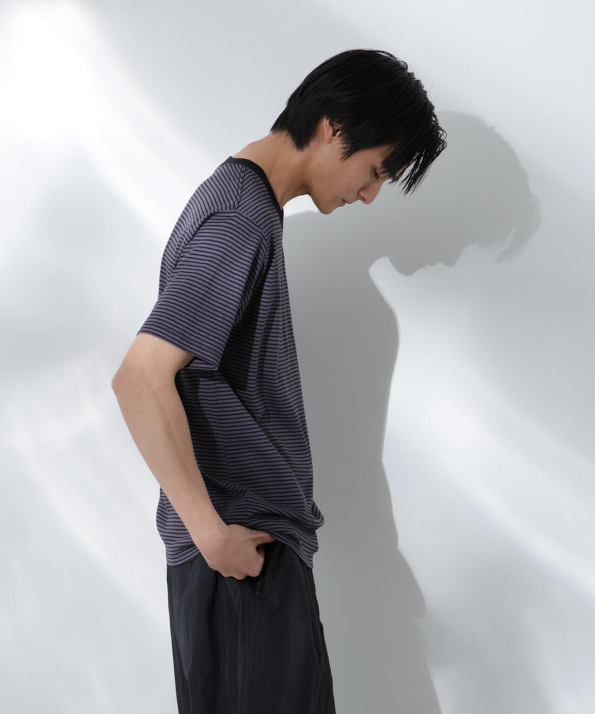 Anti Soaked(R) 汗染み防止 ボーダーミドルシルエットTシャツ