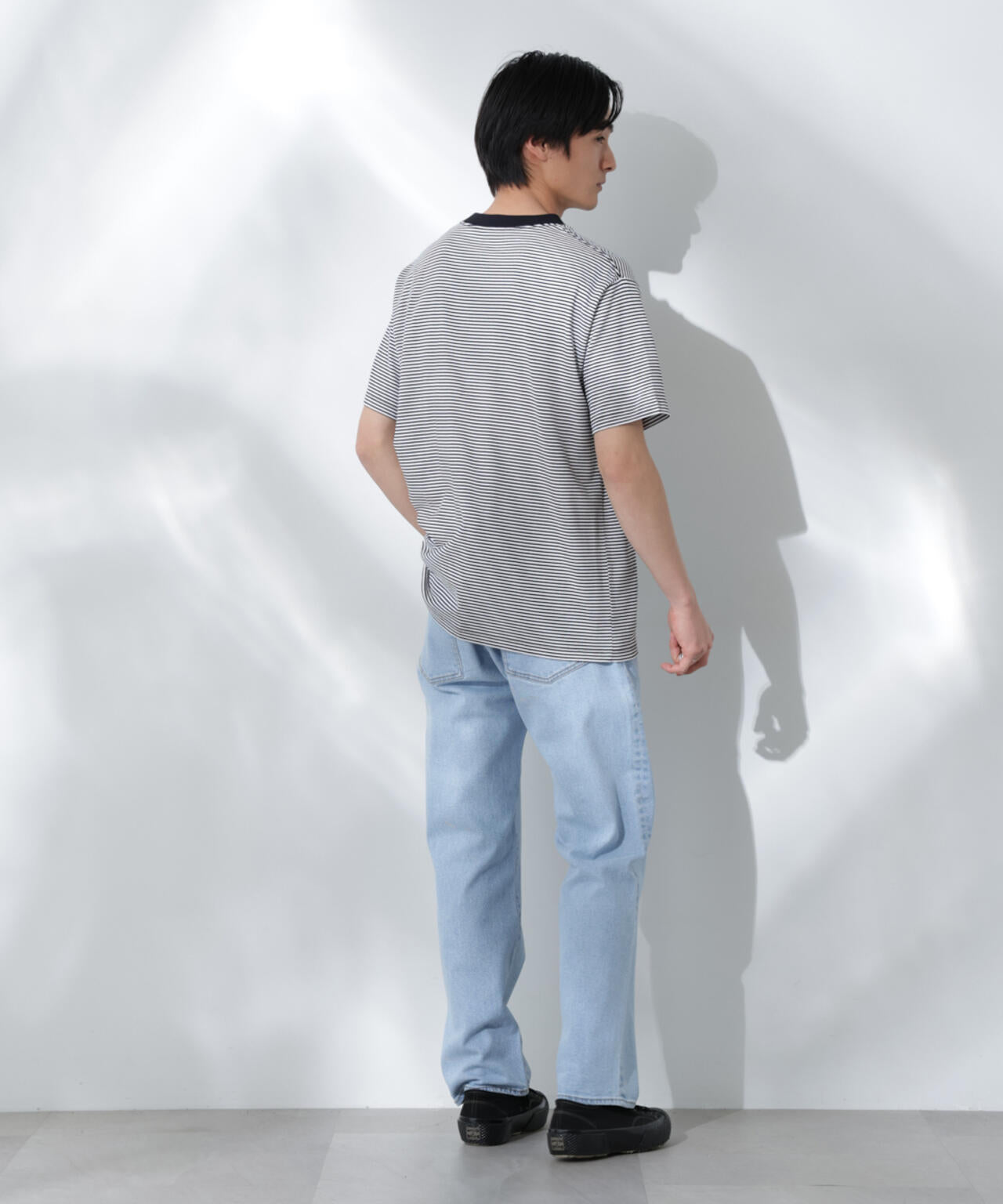 Anti Soaked(R) 汗染み防止 ボーダーミドルシルエットTシャツ