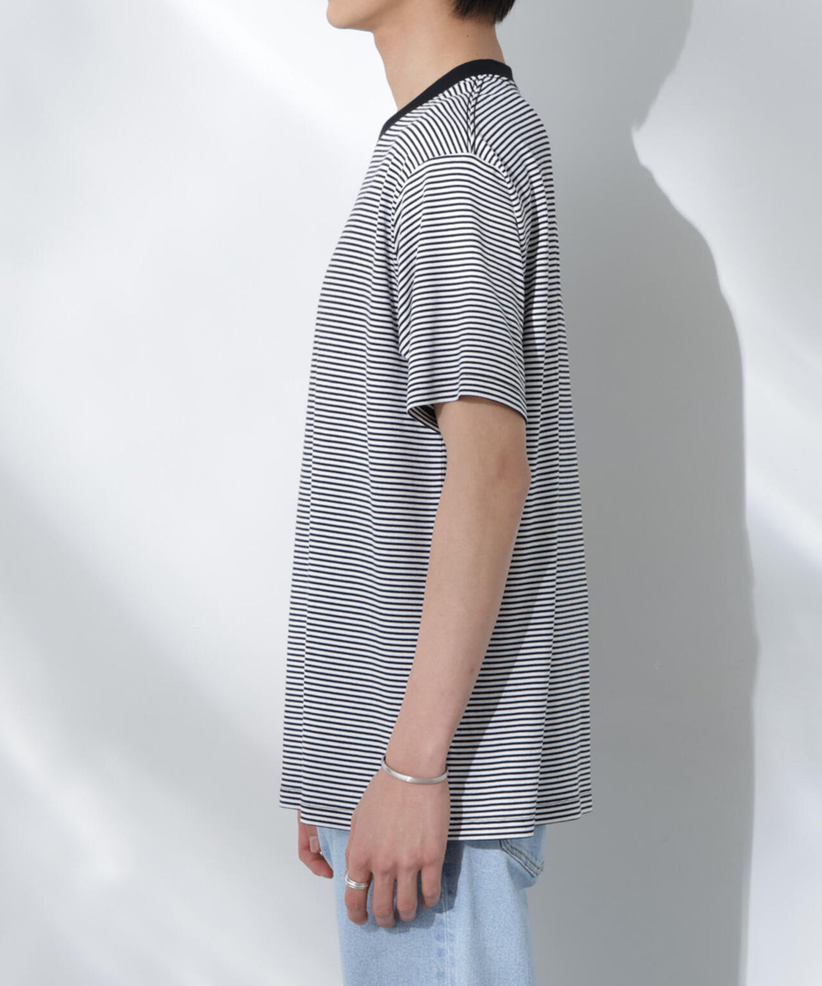 Anti Soaked(R) 汗染み防止 ボーダーミドルシルエットTシャツ