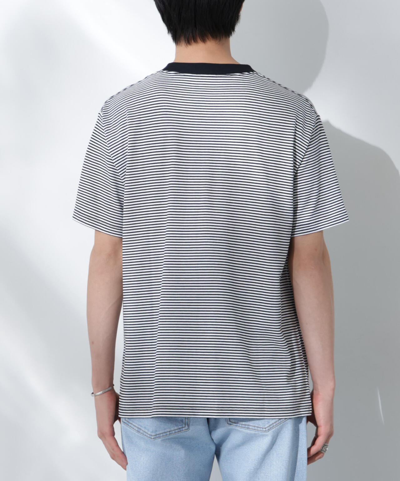 Anti Soaked(R) 汗染み防止 ボーダーミドルシルエットTシャツ