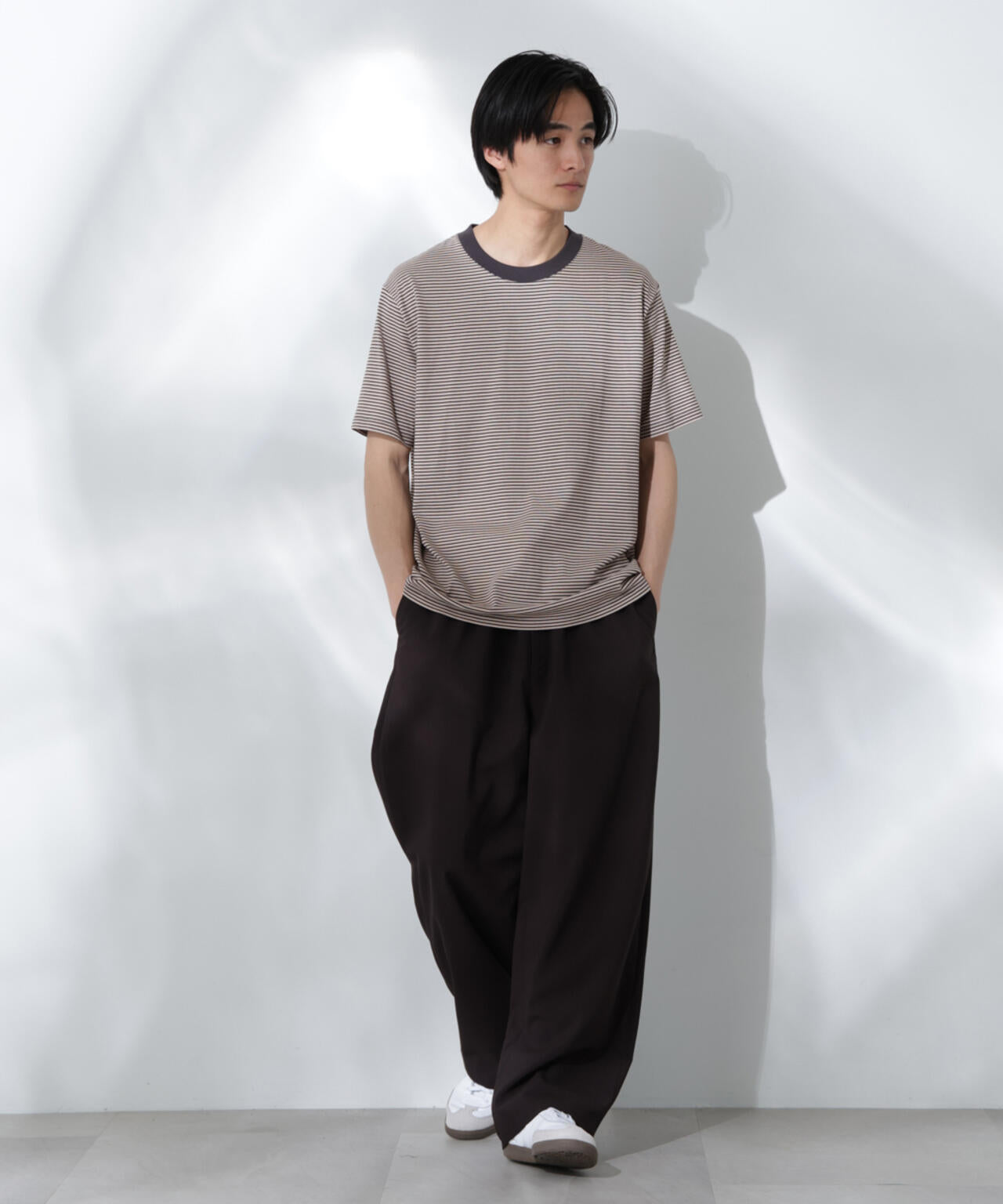 Anti Soaked(R) 汗染み防止 ボーダーミドルシルエットTシャツ